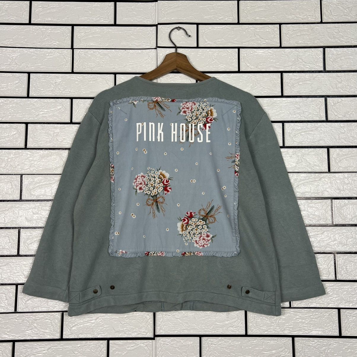 Pink House PINK HOUSE Big Logo Floral Snap Button Jacket #4090-C186 Size L / US 10 / IT 46 - 15 Thumbnail
