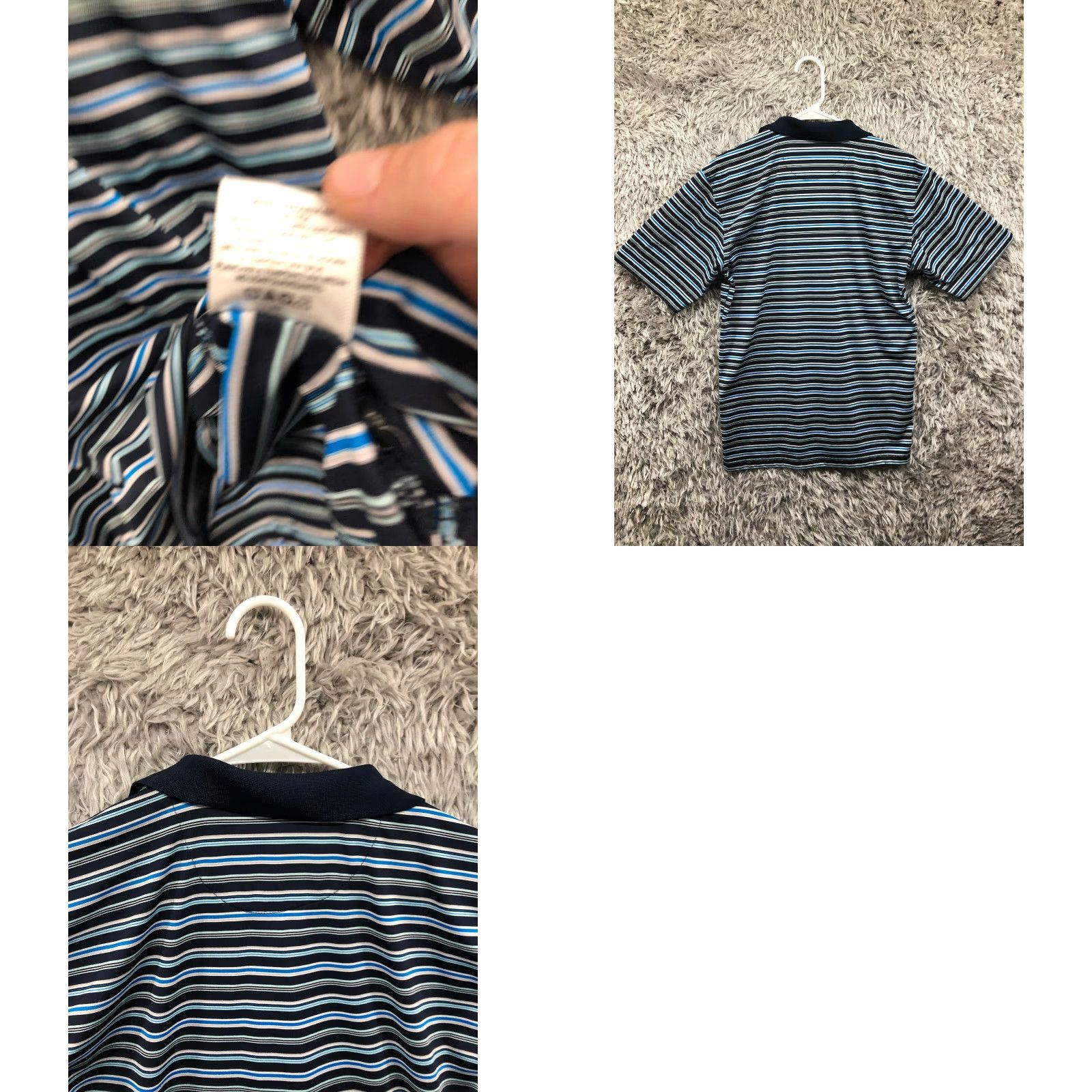 George George Shirt Mens Small Blue Striped Short Sleeve Polo Pullover Golf Size US S / EU 44-46 / 1 - 8 Thumbnail