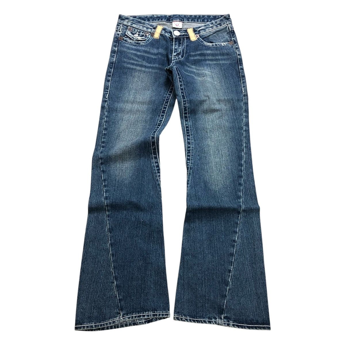 Vintage True Religion Distressed Bootcut Flared Jeans Lgb