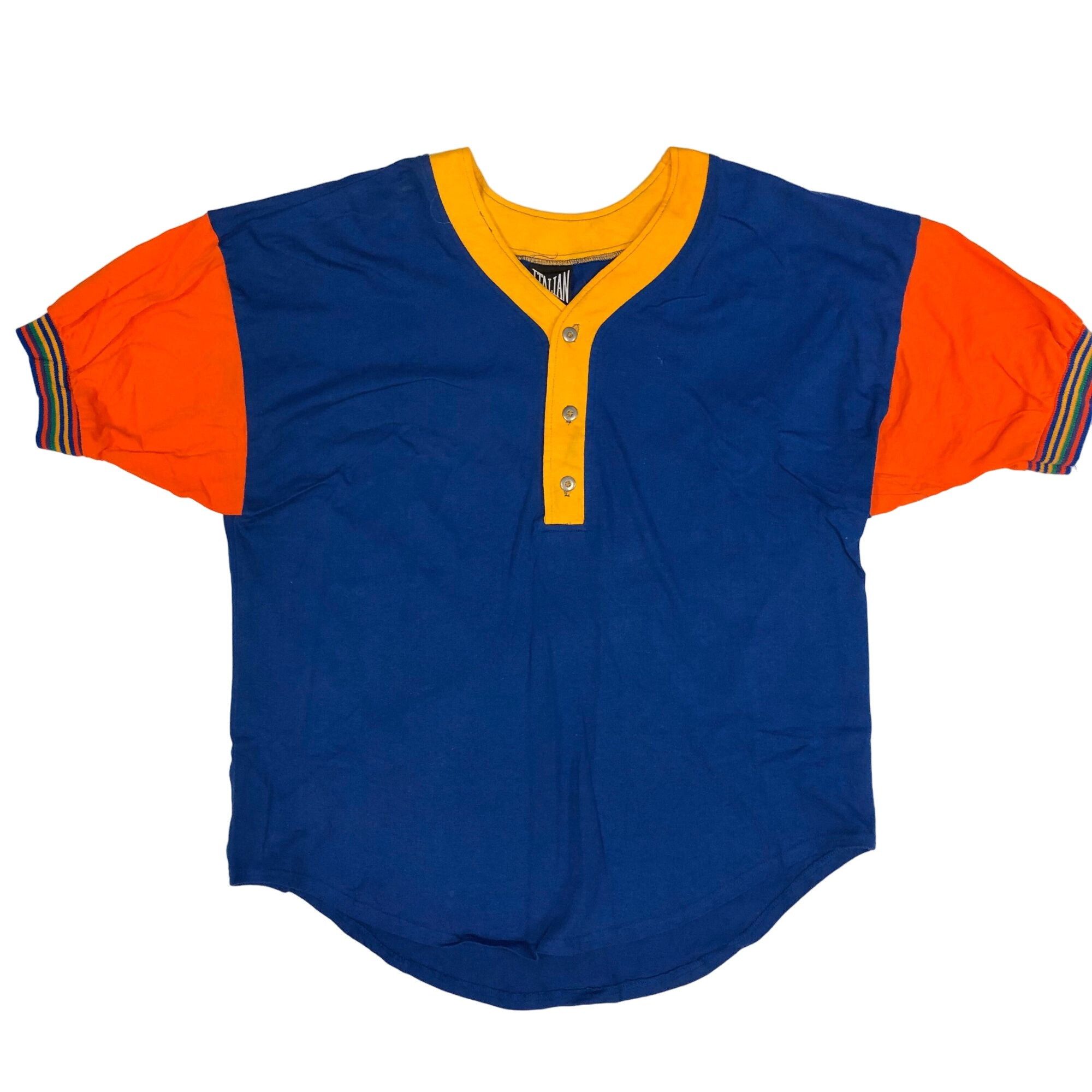 Other NoS Vtg Italian Club COLOR BLOCK Pullover Ringer Shirt Size US XL / EU 56 / 4 - 1 Thumbnail