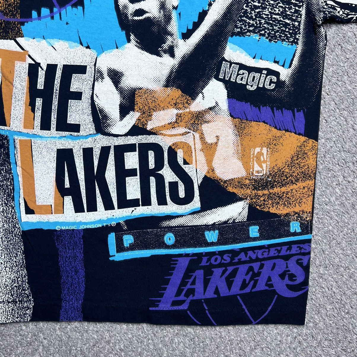 NBA 90s Magic Johnson Los Angeles Lakers All Over Print T-Shirt Size US L / EU 52-54 / 3 - 12 Thumbnail