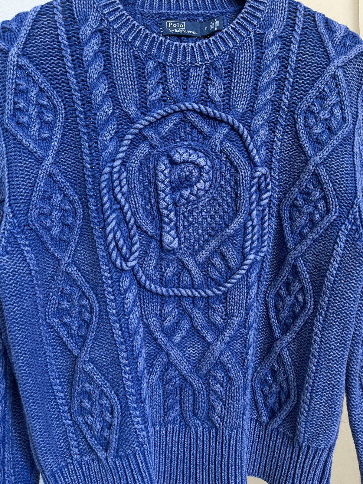 Polo Ralph Lauren Polo Ralph Lauren Aran Knit Cotton Sweater Faded Style Size US M / EU 48-50 / 2 - 3 Thumbnail