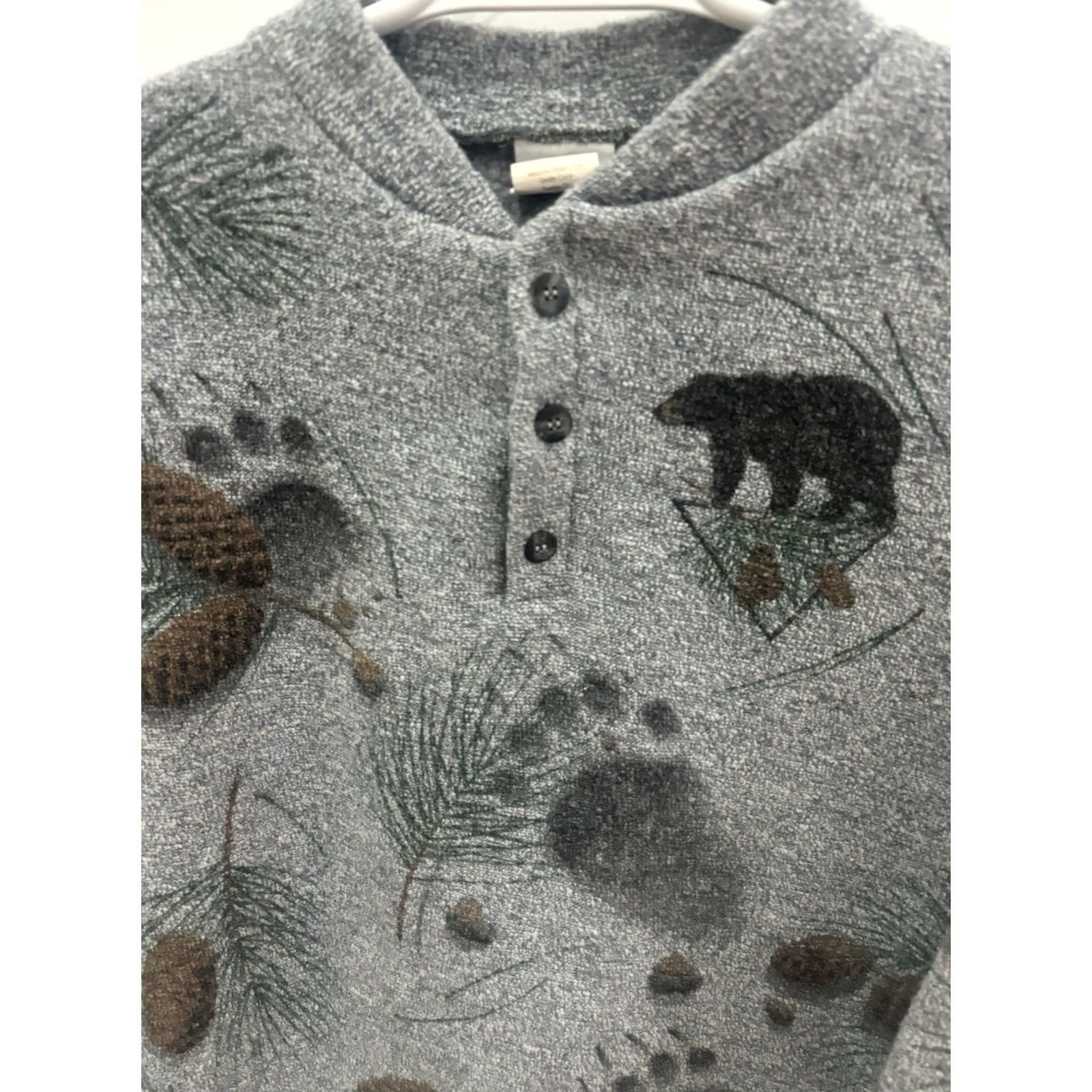 Vintage VINTAGE Artisan Sweatshirt Men Large Gray 90s Nature Animals Pine Trees Bears Pullover USA MADE Size US L / EU 52-54 / 3 - 2 Thumbnail