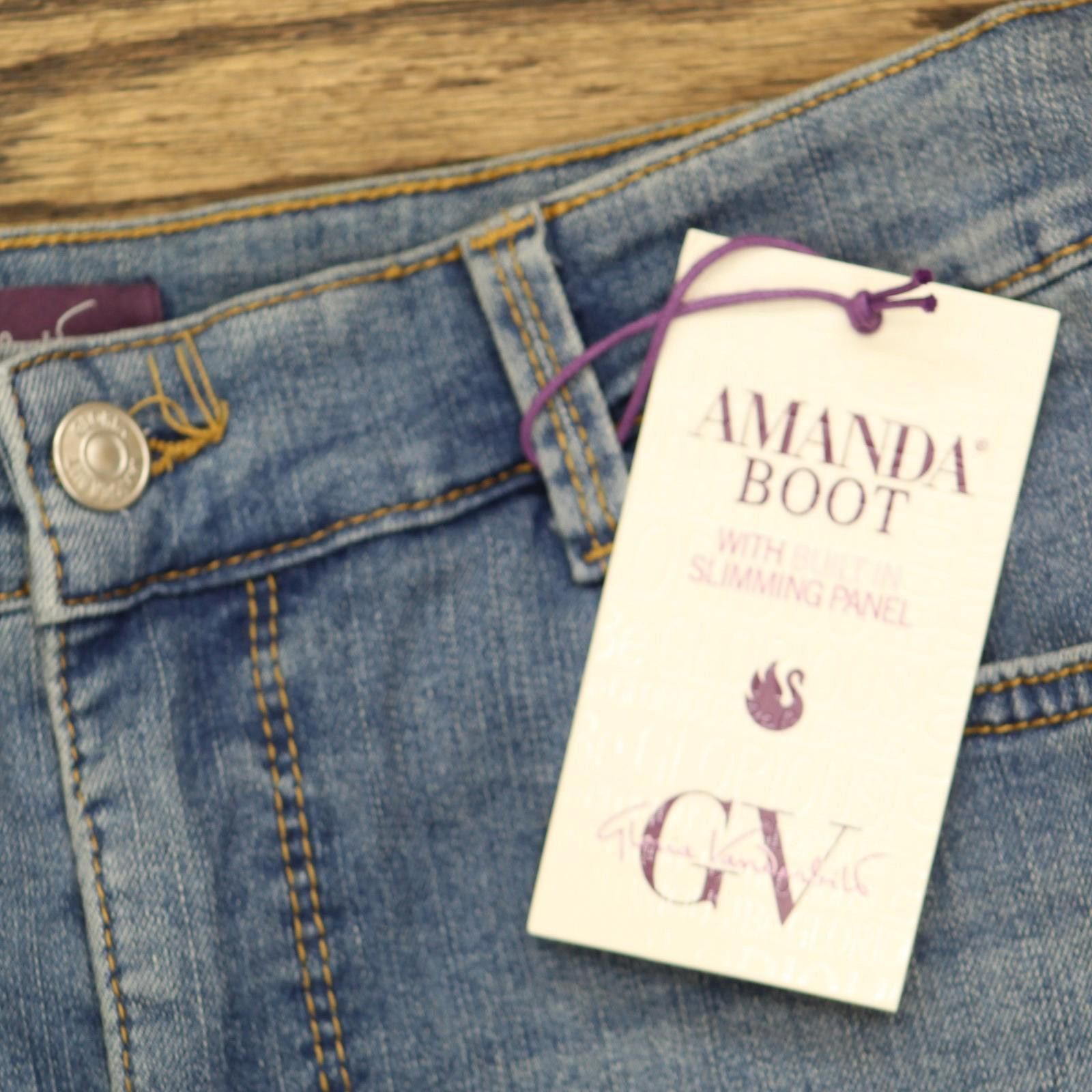 Designer Nwt Gloria Vanderbilt Crop Jeans Banaba Blue Hem Stones 8 Size 30" / US 8 / IT 44 - 4 Thumbnail
