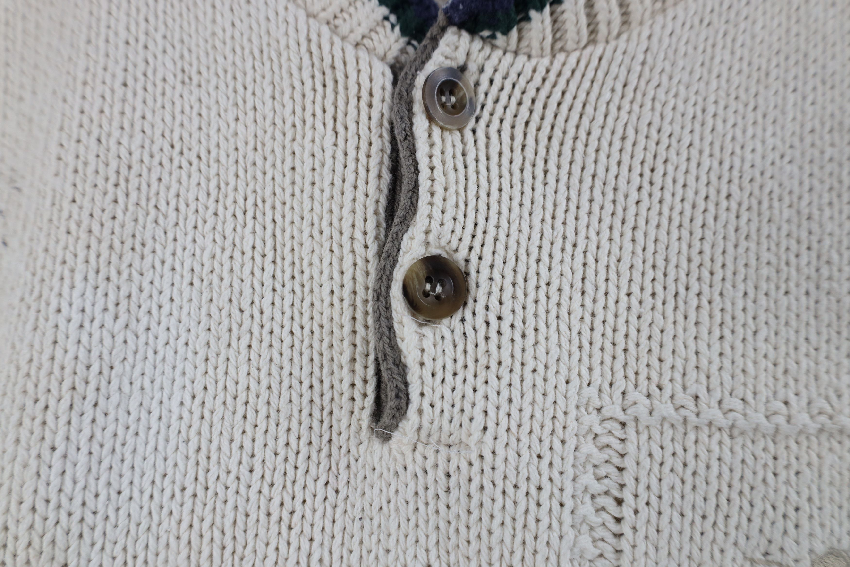 Vintage Vintage 90s Streetwear Stamp Duck Knit Henley Sweater USA Size US XL / EU 56 / 4 - 6 Thumbnail