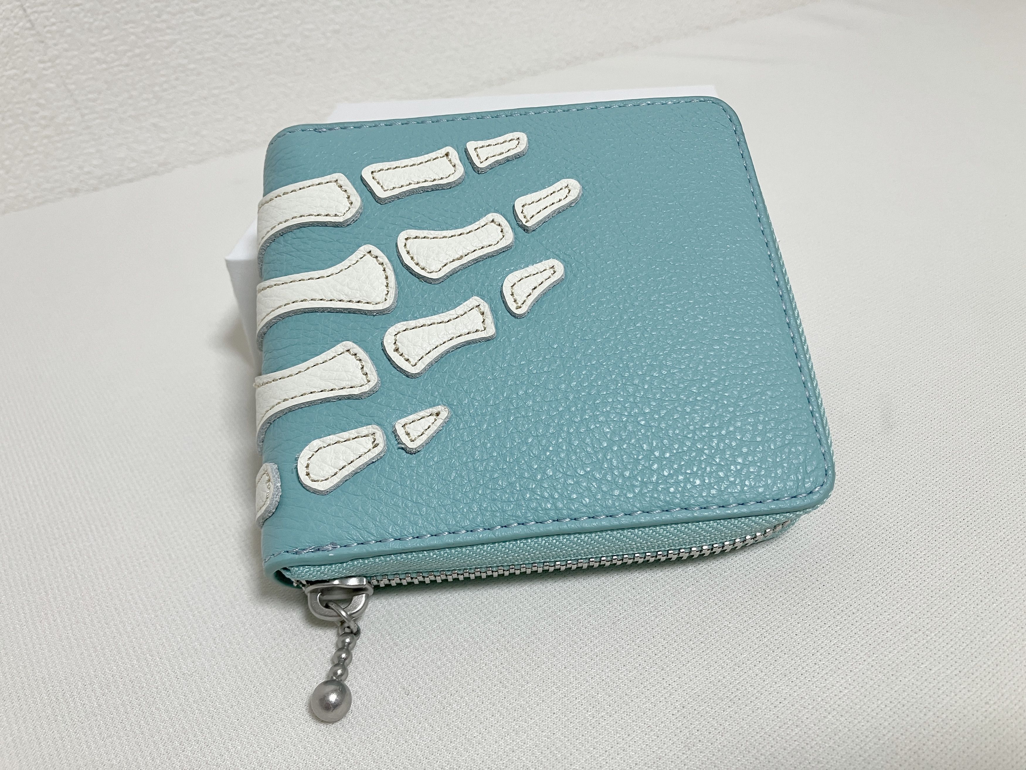 Kapital Kapital THUMBS UP BONE HAND ZIP leather wallet