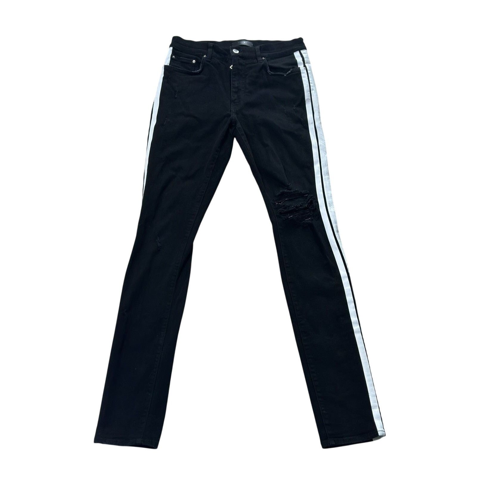 Amiri Amiri White Stripe Track Jeans Size US 32 / EU 48 - 1 Thumbnail