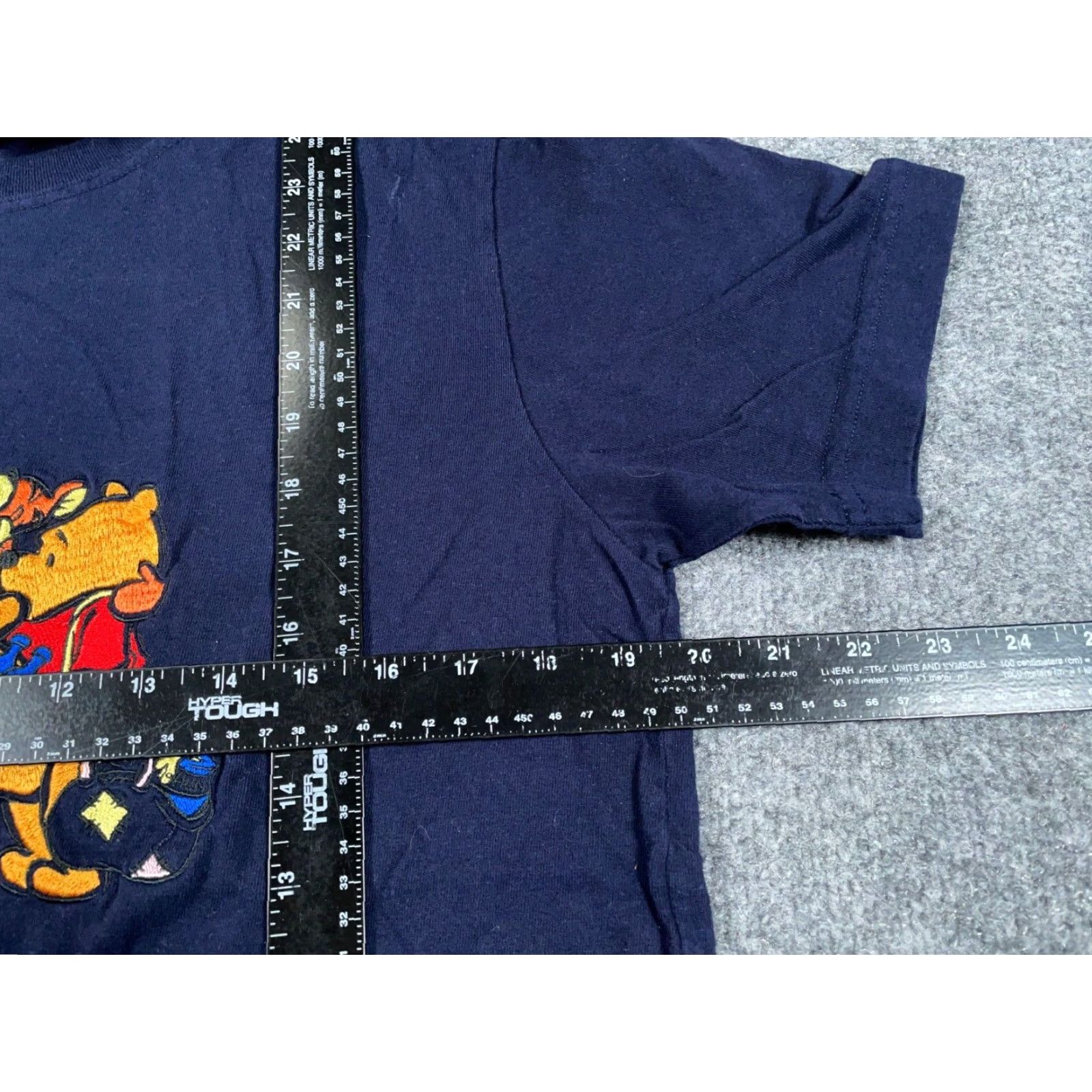 Disney VINTAGE Winnie the Pooh T-Shirt Dark Blue Embroidery Adult Large Tag Cotton Crew Neck Short Sleeve 90s Disney Graphic Tee Mens Size US M / EU 48-50 / 2 - 4 Thumbnail