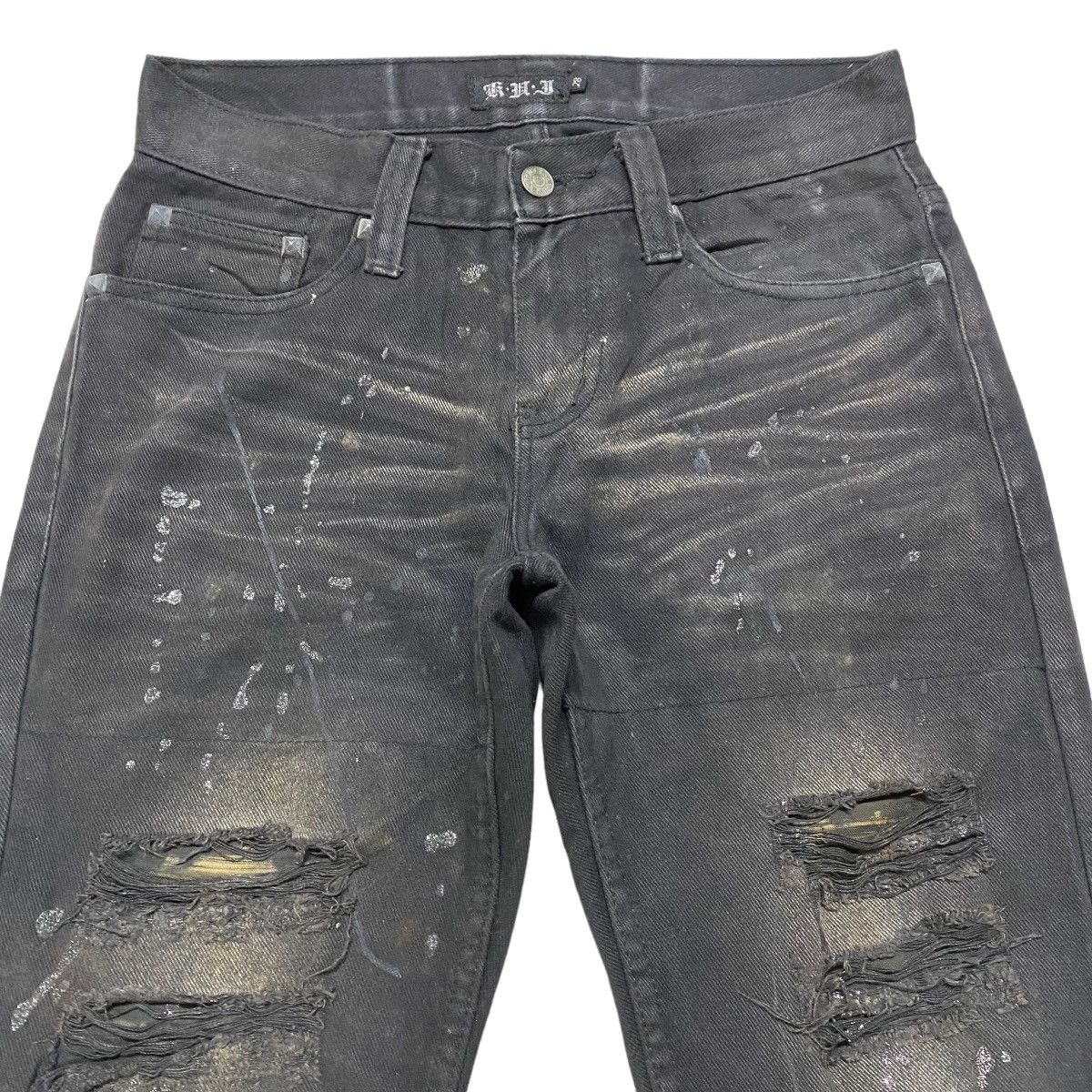 Japanese Brand Japanese Brand K.U.I Denim Flares Coated Distressed Jeans Size US 28 / EU 44 - 3 Thumbnail