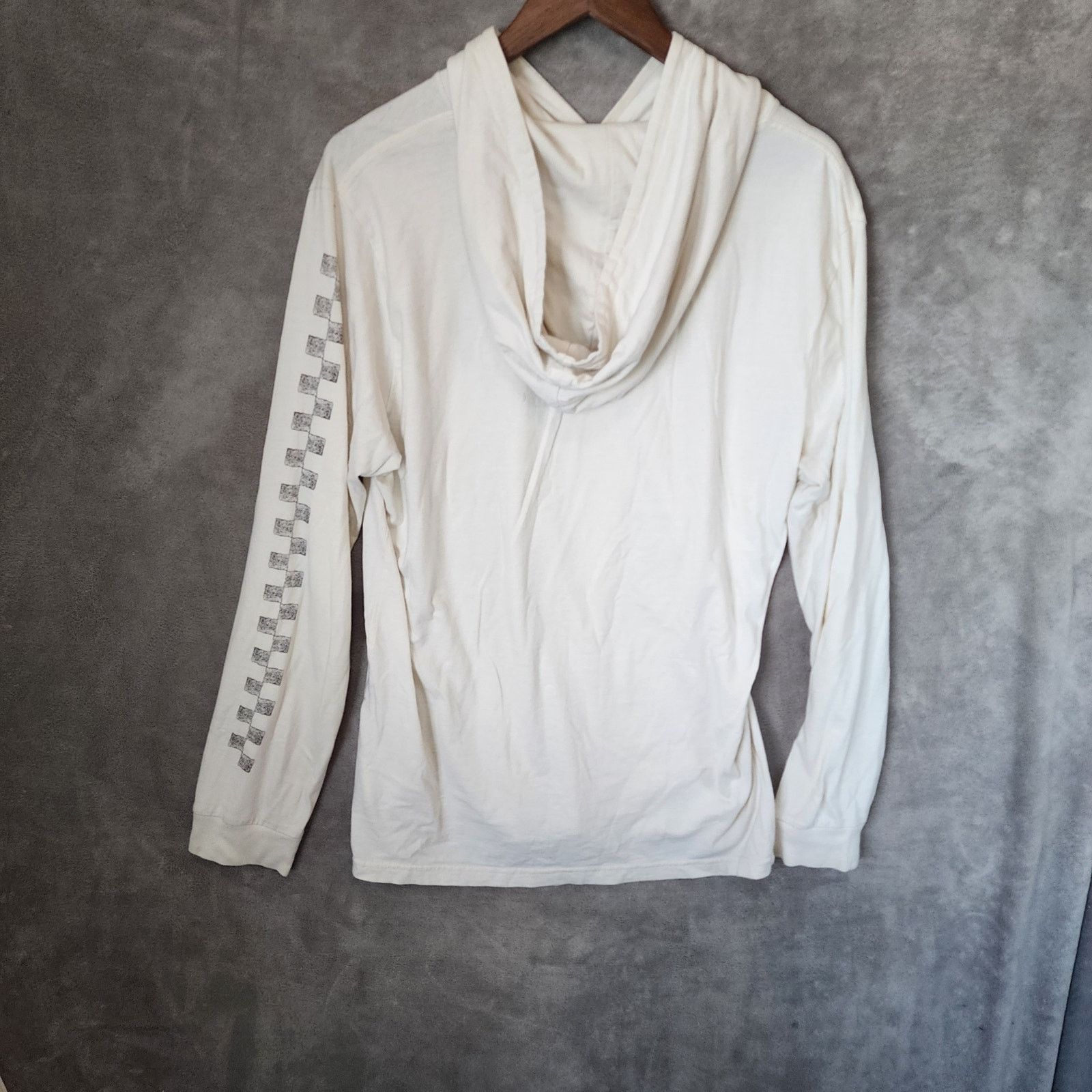 Vans Vans Men's Large White Hoodie Lightweight Checkered Sleeves Size US L / EU 52-54 / 3 - 2 Thumbnail