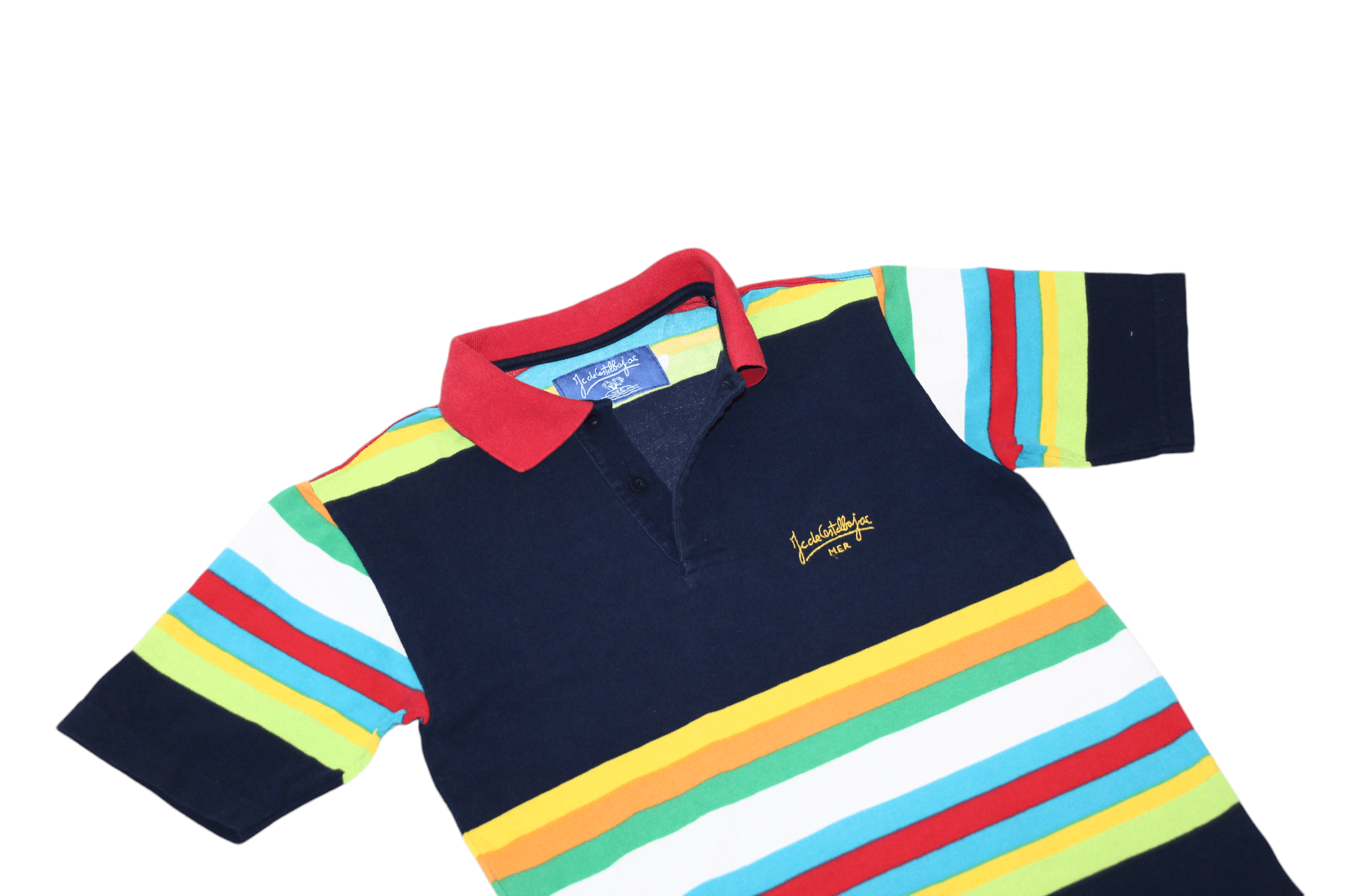 Jean Charles De Castelbajac Castelbajac coloured stripes mercerized cotton polo shirt Size US M / EU 48-50 / 2 - 2 Thumbnail