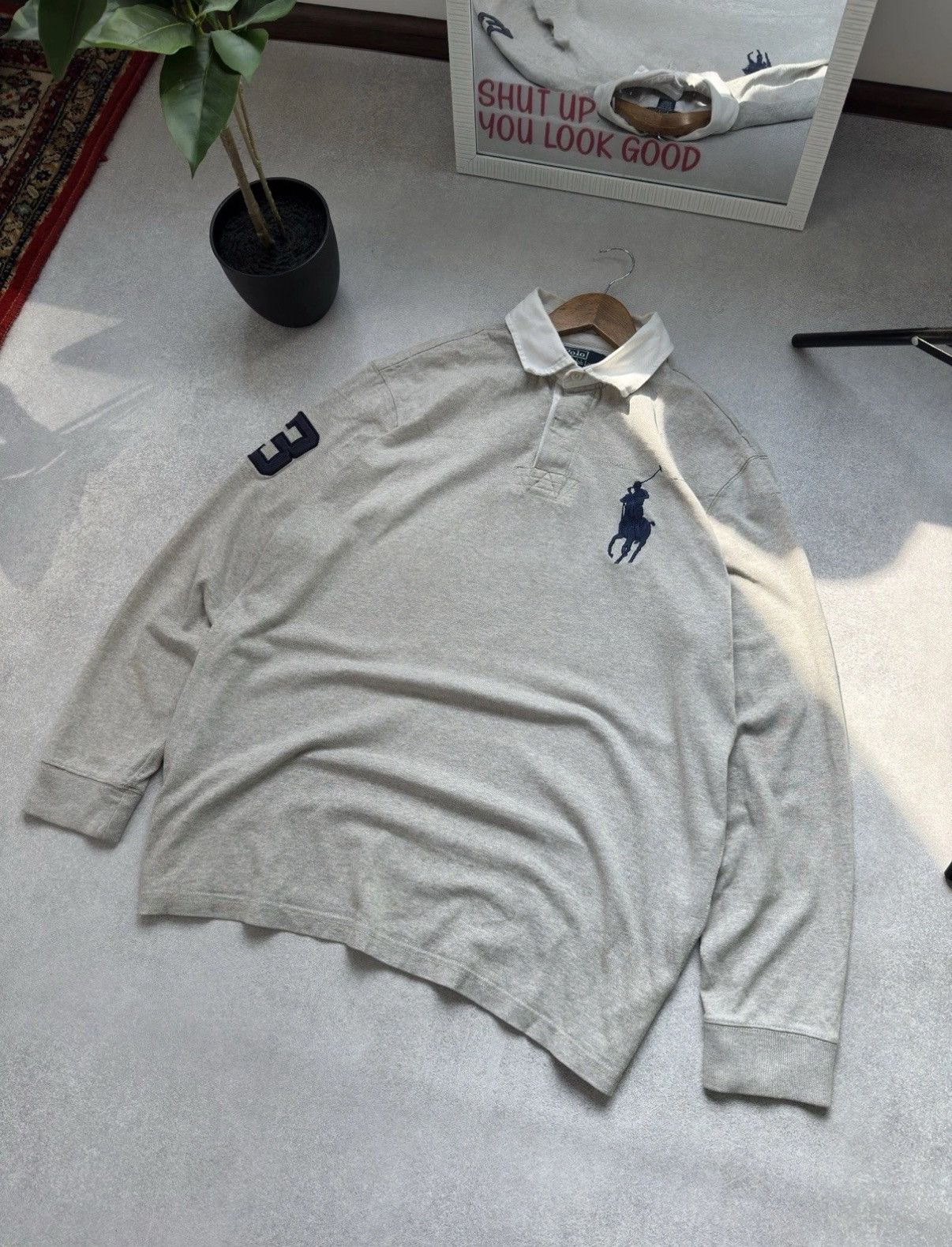 Polo Ralph Lauren Vintage Polo Ralph Lauren Number 3 Polo Rugby Long Sleeve Size US L / EU 52-54 / 3 - 3 Thumbnail