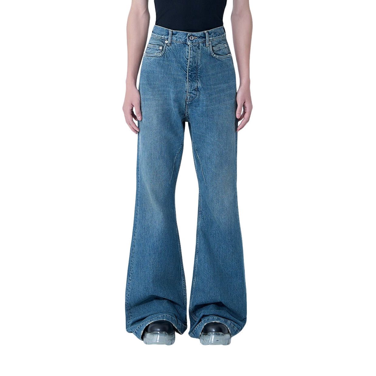 RICK OWENS DRKSHDW Blue Bolan Bootcut Pants New & Authentic