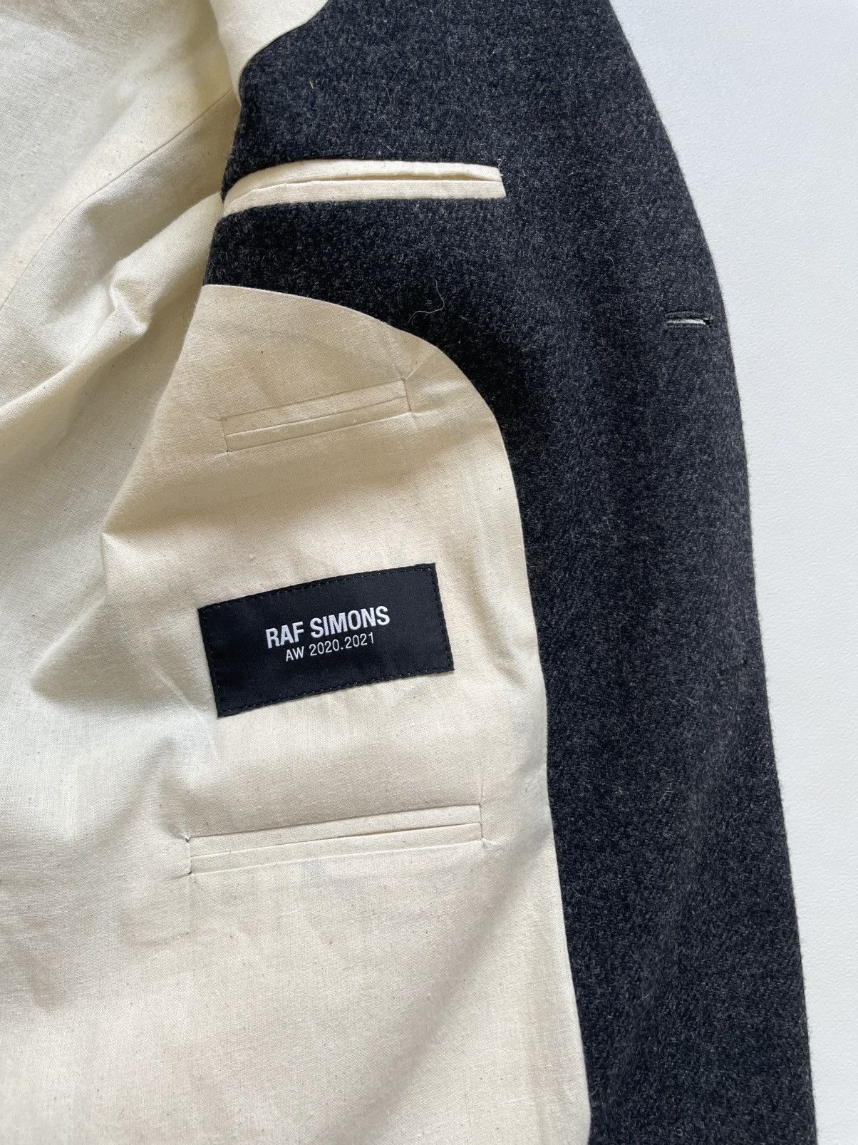 Raf Simons A/W 2020 Charcoal Grey Wool Blazer Size 38R - 9 Thumbnail