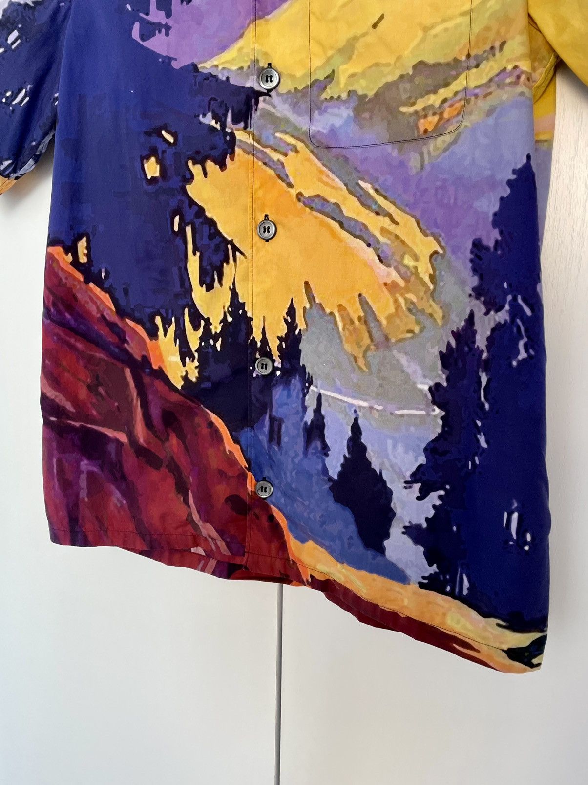 Prada Prada Camp Collar Landscape Pattern Bowling Pocket Shirt Size US S / EU 44-46 / 1 - 5 Thumbnail