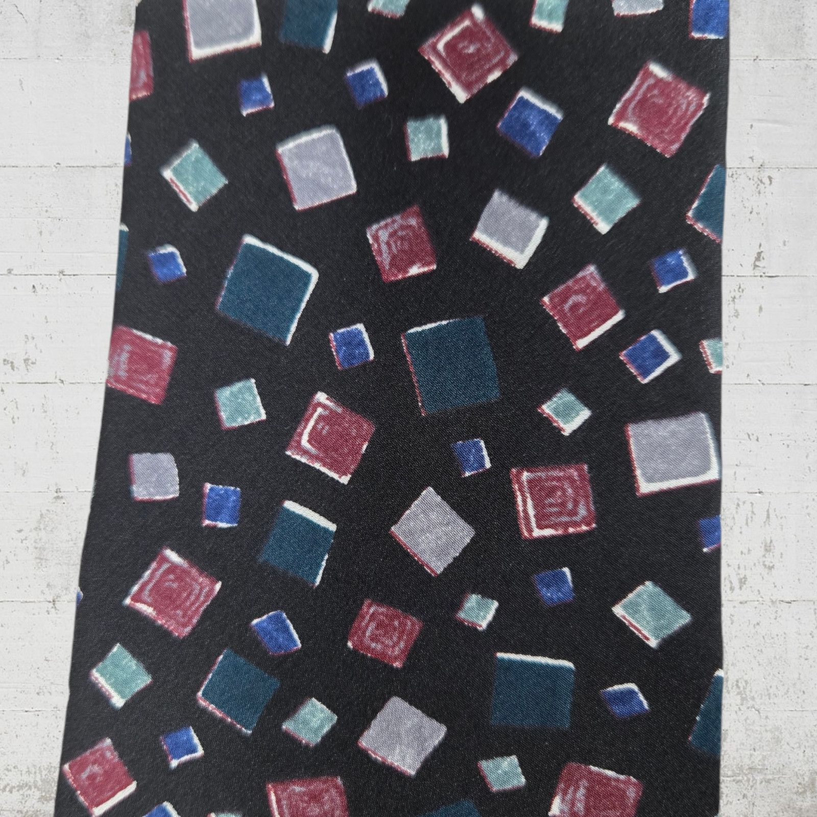 Vintage Vintage Navy Italian Silk Geometric Pattern Tie Size ONE SIZE - 3 Thumbnail