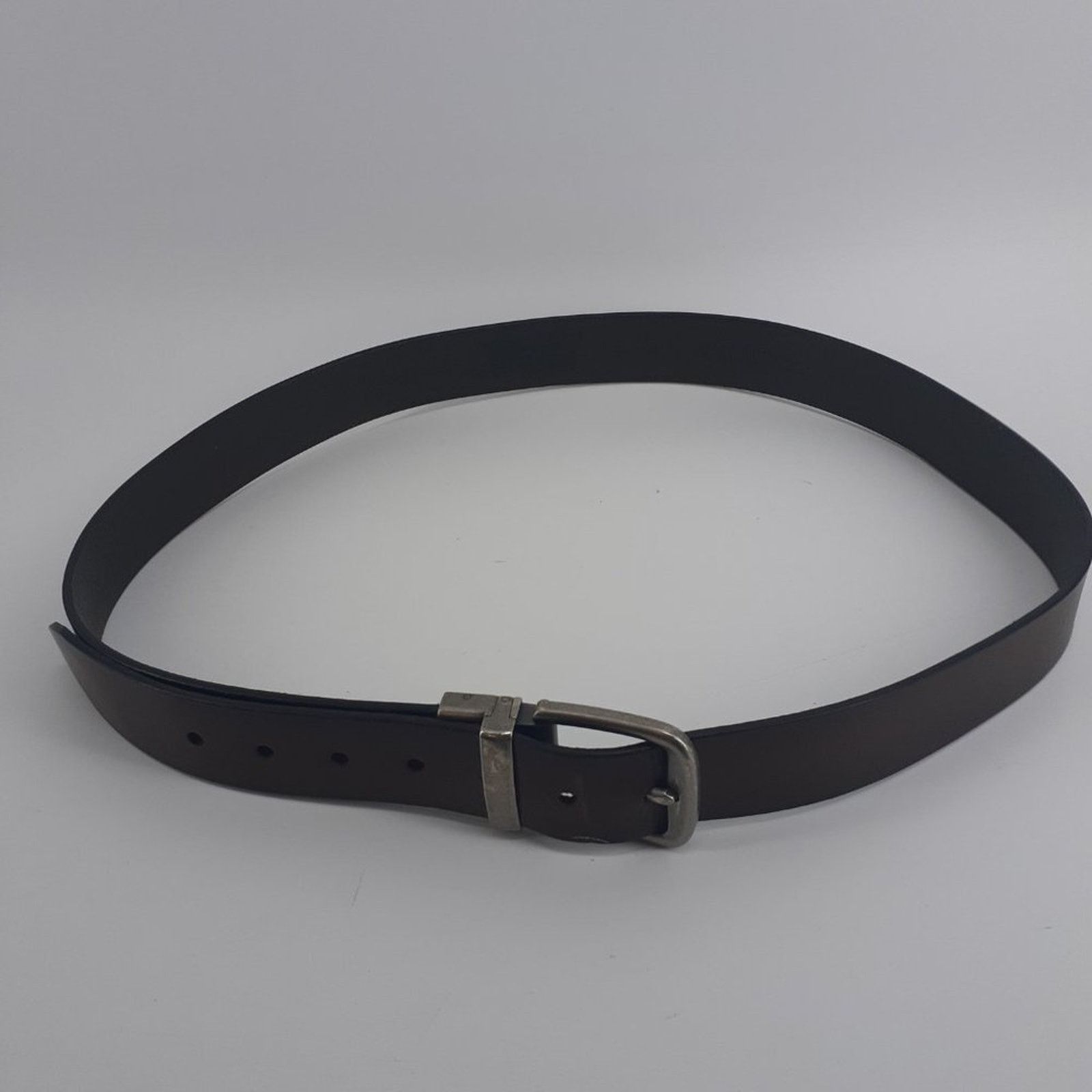 Levi's Levi's Men's Leather Dark Belt Brown Silver Tone Size 40 Size 40 - 5 Thumbnail