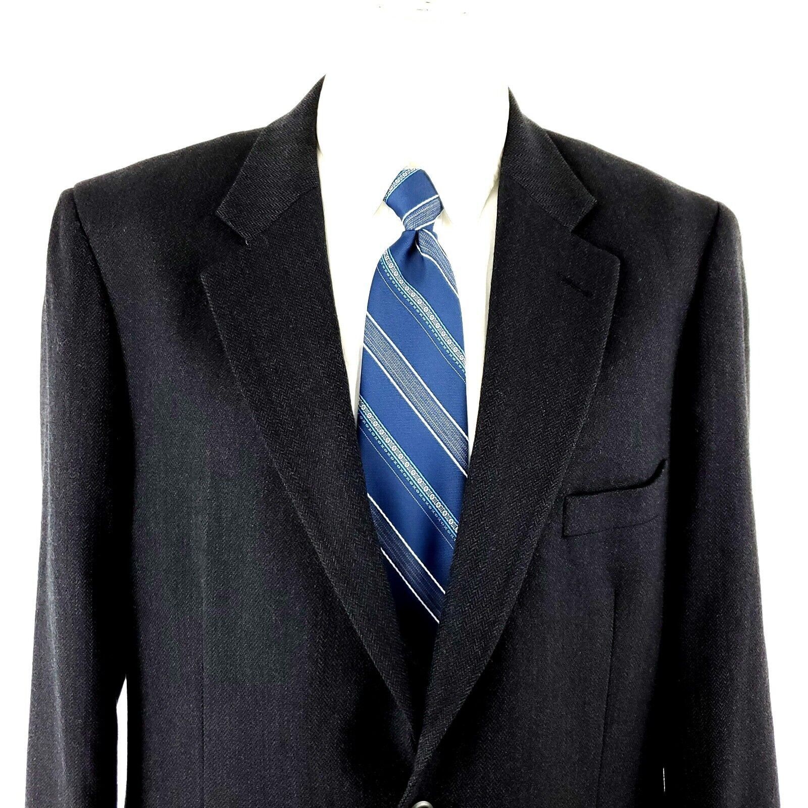 Pronto Uomo Pronto Uomo 100% Lambswool Tweed 2 Button Sport Coat 42L Gra Size 42L - 1 Thumbnail