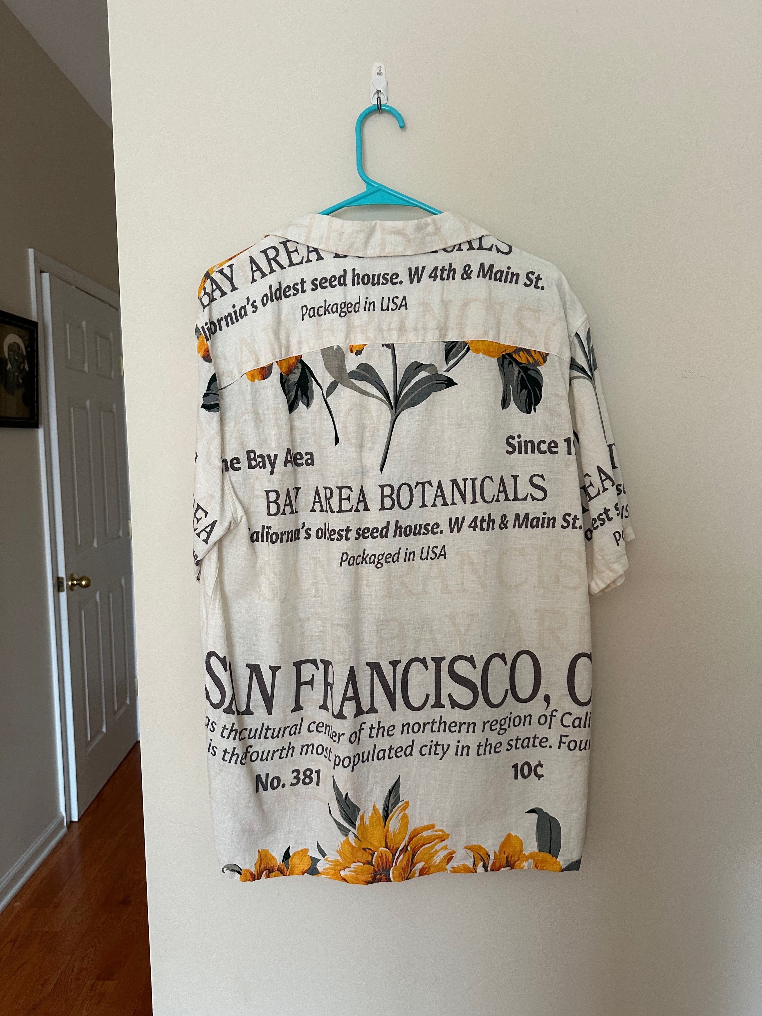 Abercrombie & Fitch Abercrombie & Fitch Linen Blend Shirt Bay Area Graphic Shirt Size US M / EU 48-50 / 2 - 2 Thumbnail