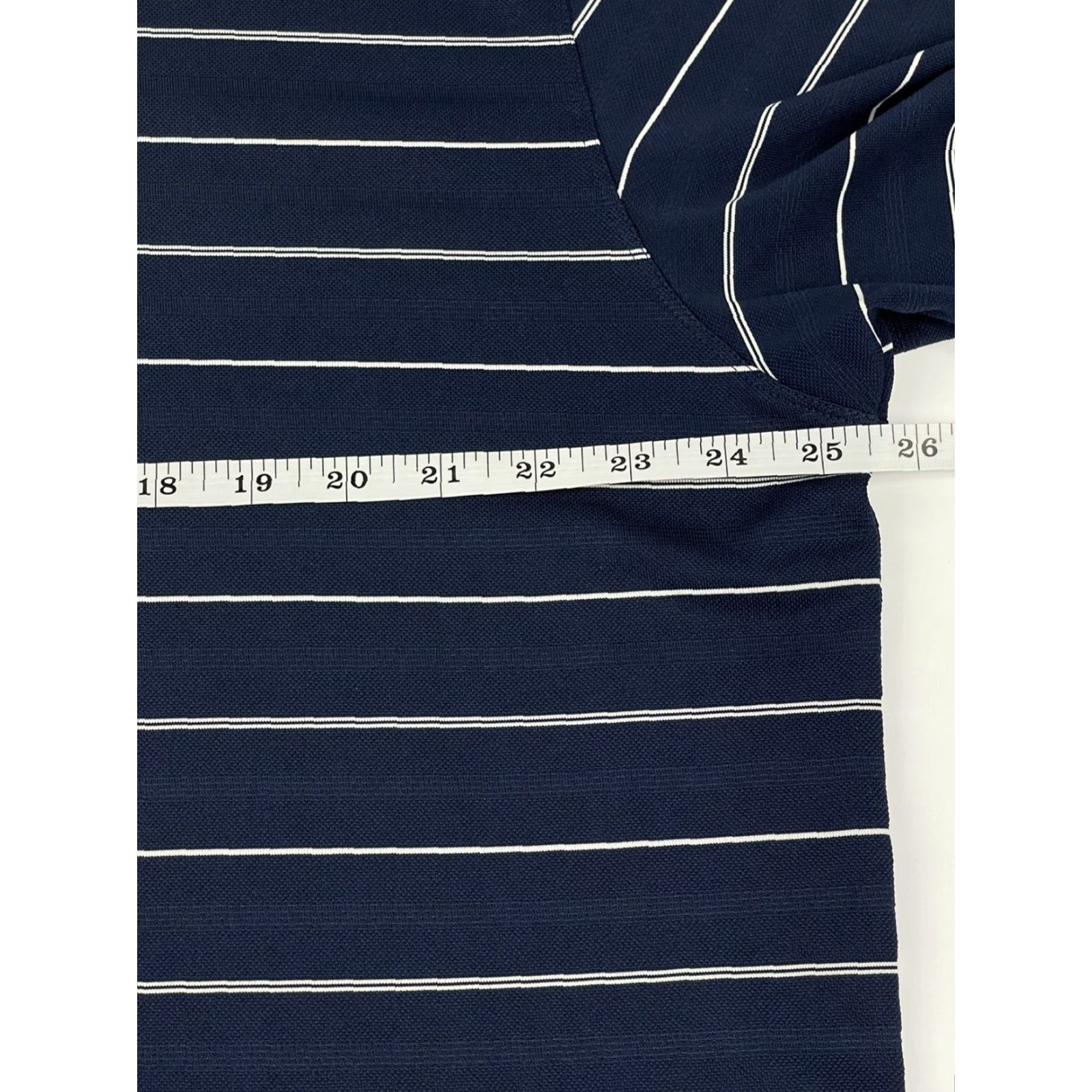 Nike Nike Dri-Fit Polo Shirt Men XL Navy Blue Striped Lightweight Golf Collared Logo Embroidered Short Sleeve Regular Knit Polyester Size US XL / EU 56 / 4 - 5 Thumbnail