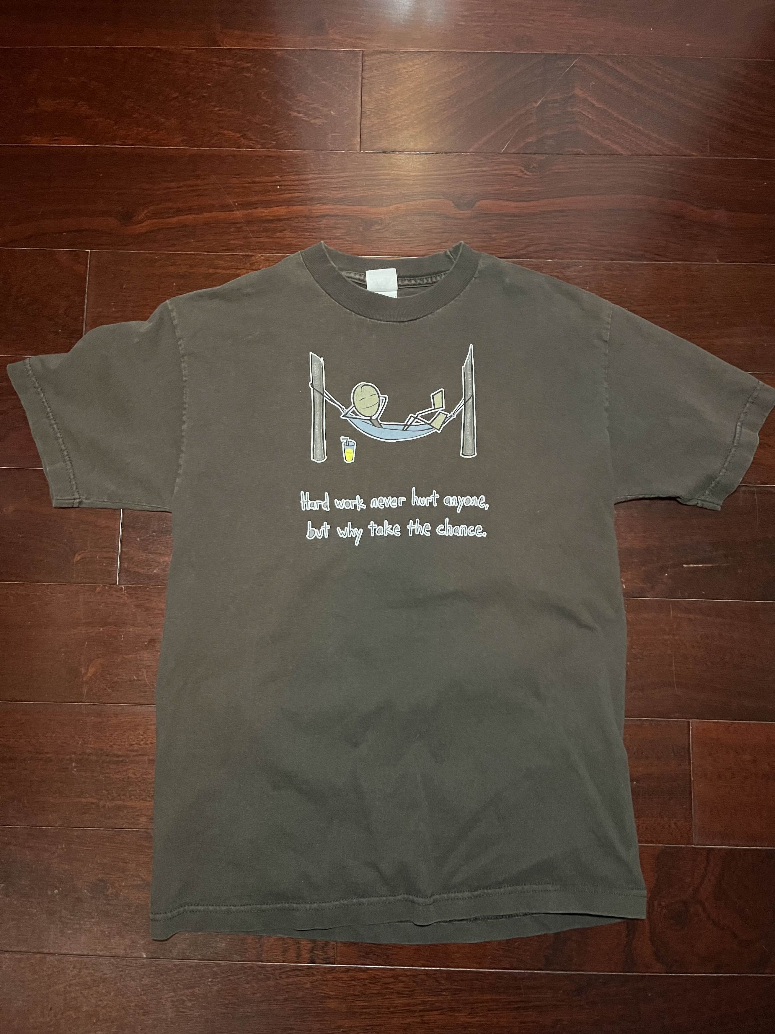 Vintage Vintage Y2K Hard Work Never Hurt Anyone Tee Size US M / EU 48-50 / 2 - 2 Thumbnail
