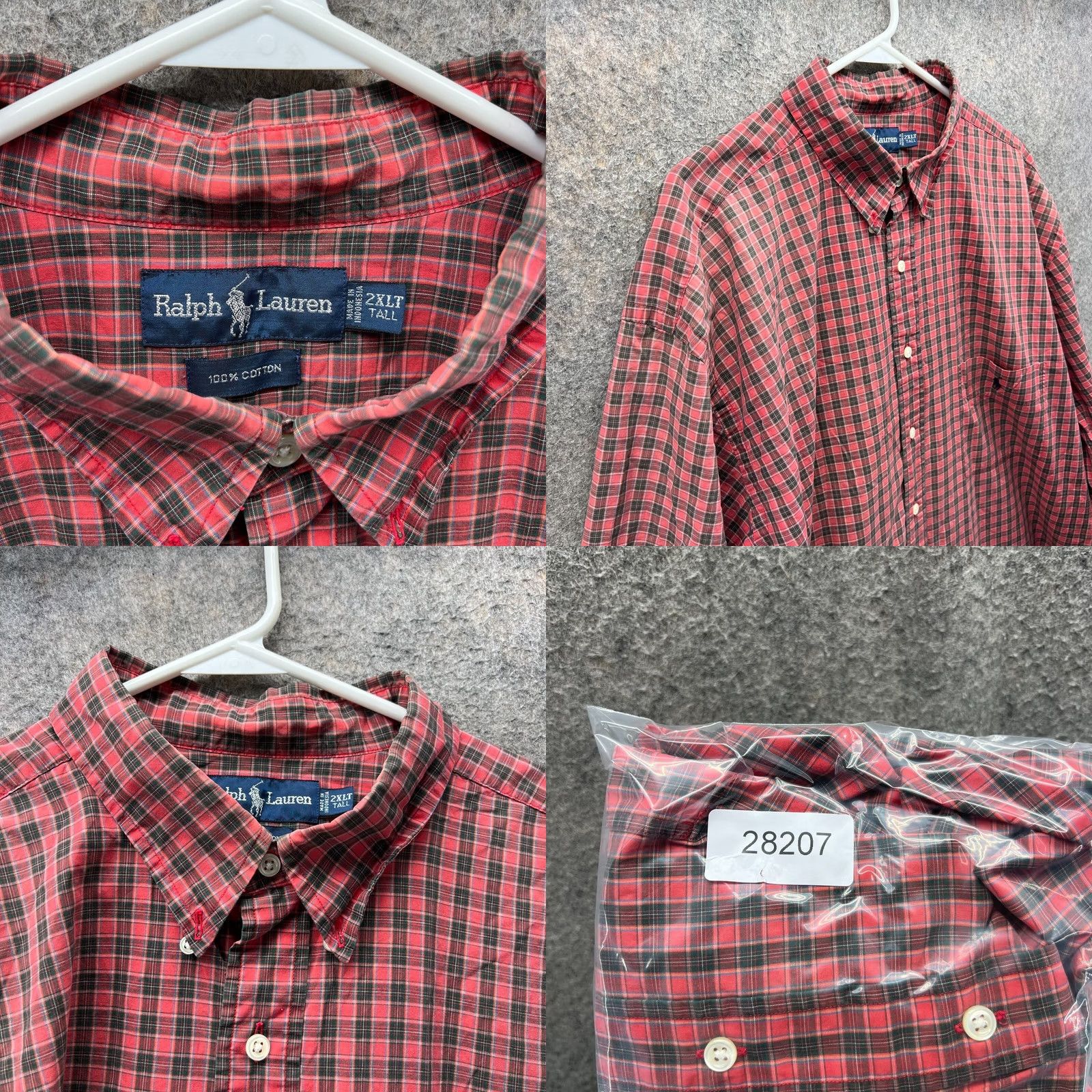 Ralph Lauren Vintage Ralph Lauren Shirt Size 2XLT Red Button Down Oxford Regent Tartan Plaid Mens Big & Tall Size US XXL / EU 58 / 5 - 8 Thumbnail