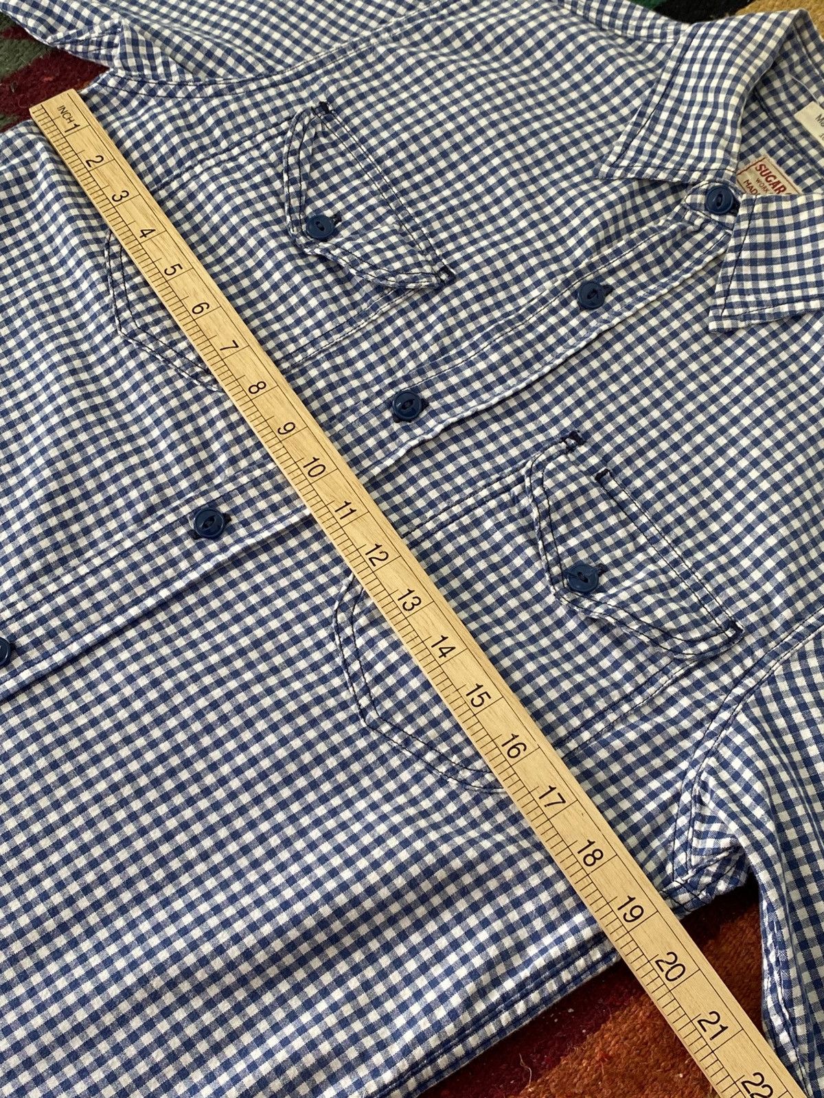 Sugar Cane Sugarcane Co by Toyo Enterprise Gingham Blue Button Up Shirt Size US M / EU 48-50 / 2 - 3 Thumbnail