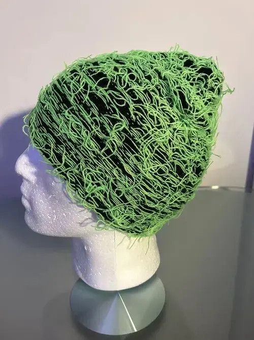 Other Distressed Knitted Beanie (neon green) Size ONE SIZE - 4 Thumbnail
