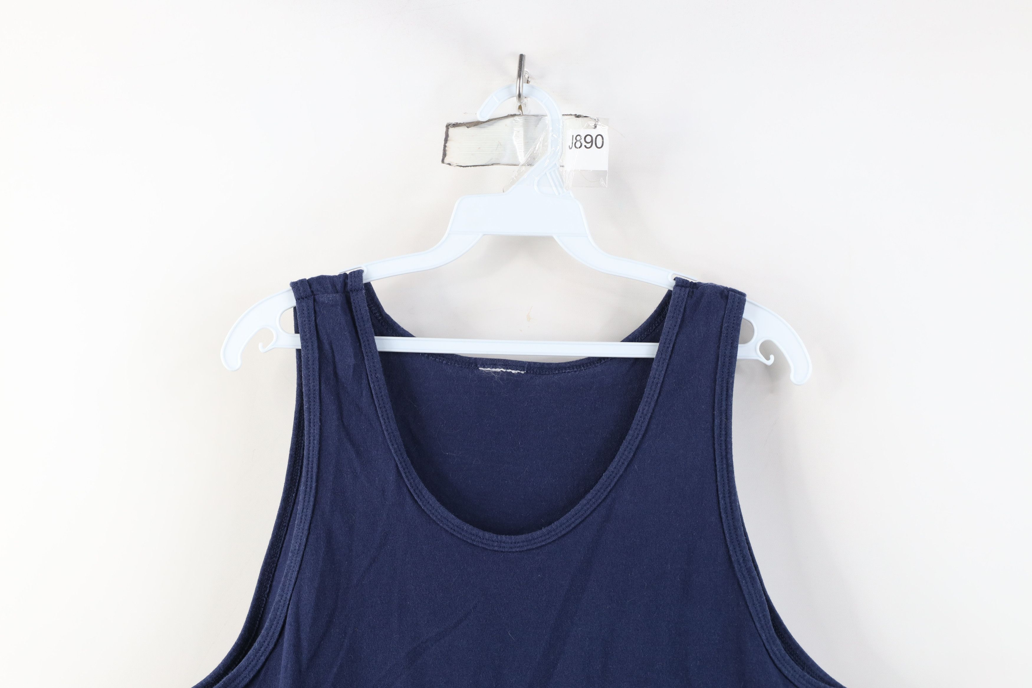 Vintage Vintage 90s Streetwear Blank Tank Top T-Shirt Navy Blue Size US M / EU 48-50 / 2 - 2 Thumbnail