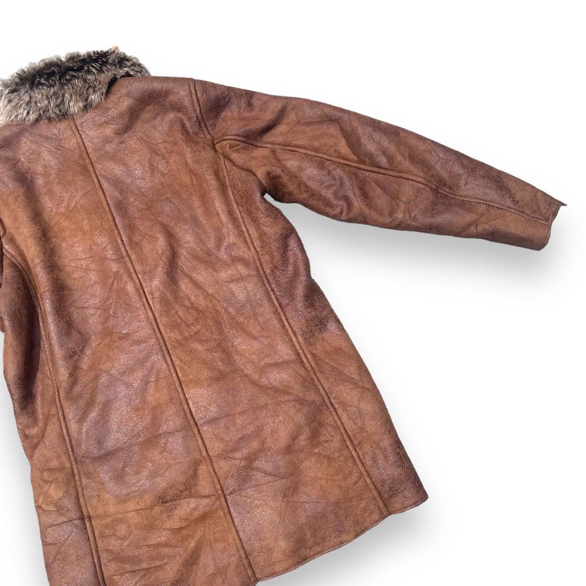 Le Grande Bleu (L.G.B.) 🇯🇵 MALE & CO SUEDE LEATHER LINED FUR SHERPA HEAVY COAT Size US M / EU 48-50 / 2 - 13 Thumbnail