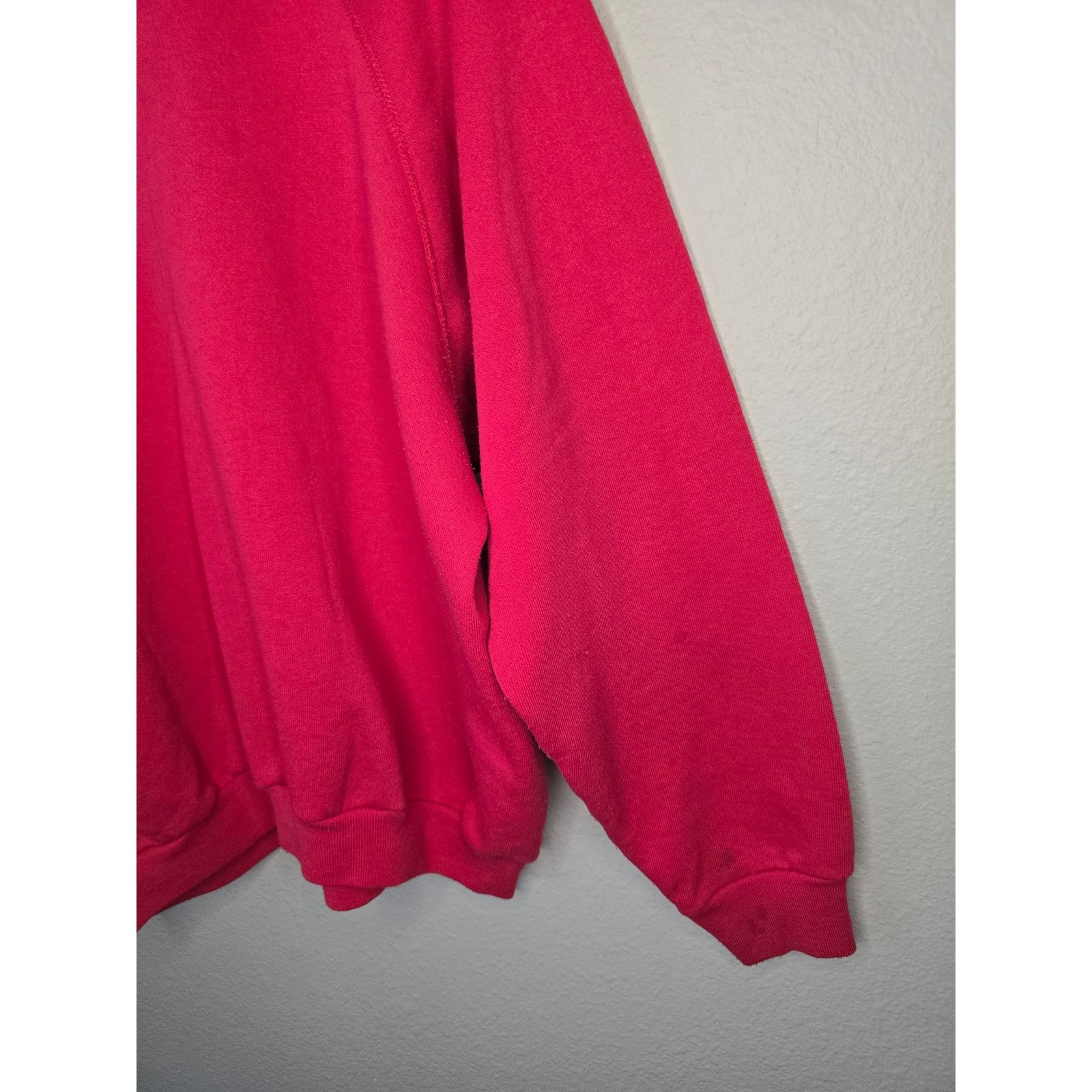 Tultex × Vintage Vintage Blank Sweater Tultex L Hot Pink Plain Sweatshirt 90s Size US L / EU 52-54 / 3 - 9 Thumbnail