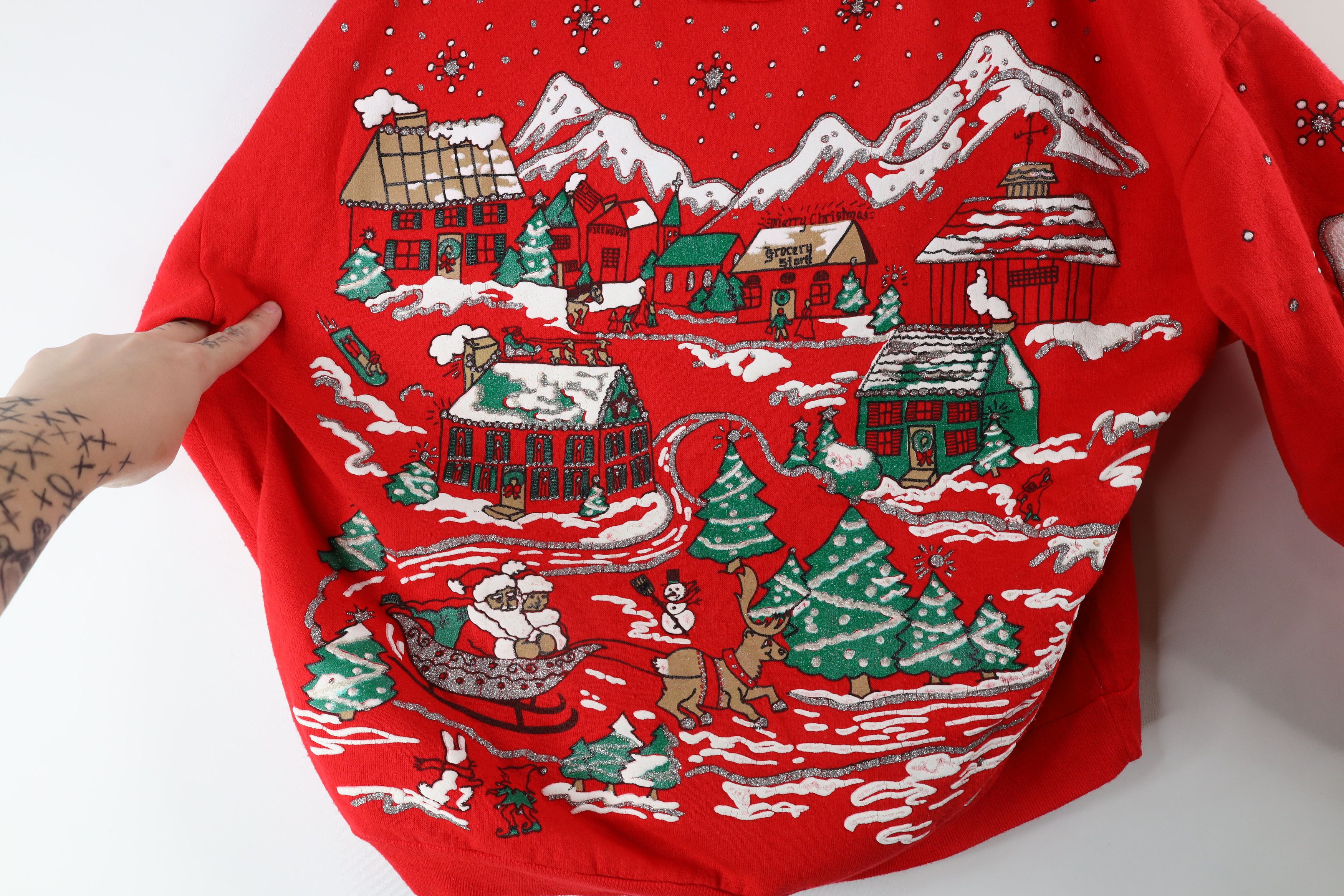 Vintage Vintage 90s Streetwear Town All Over Print Sweatshirt USA Size L / US 10 / IT 46 - 4 Thumbnail