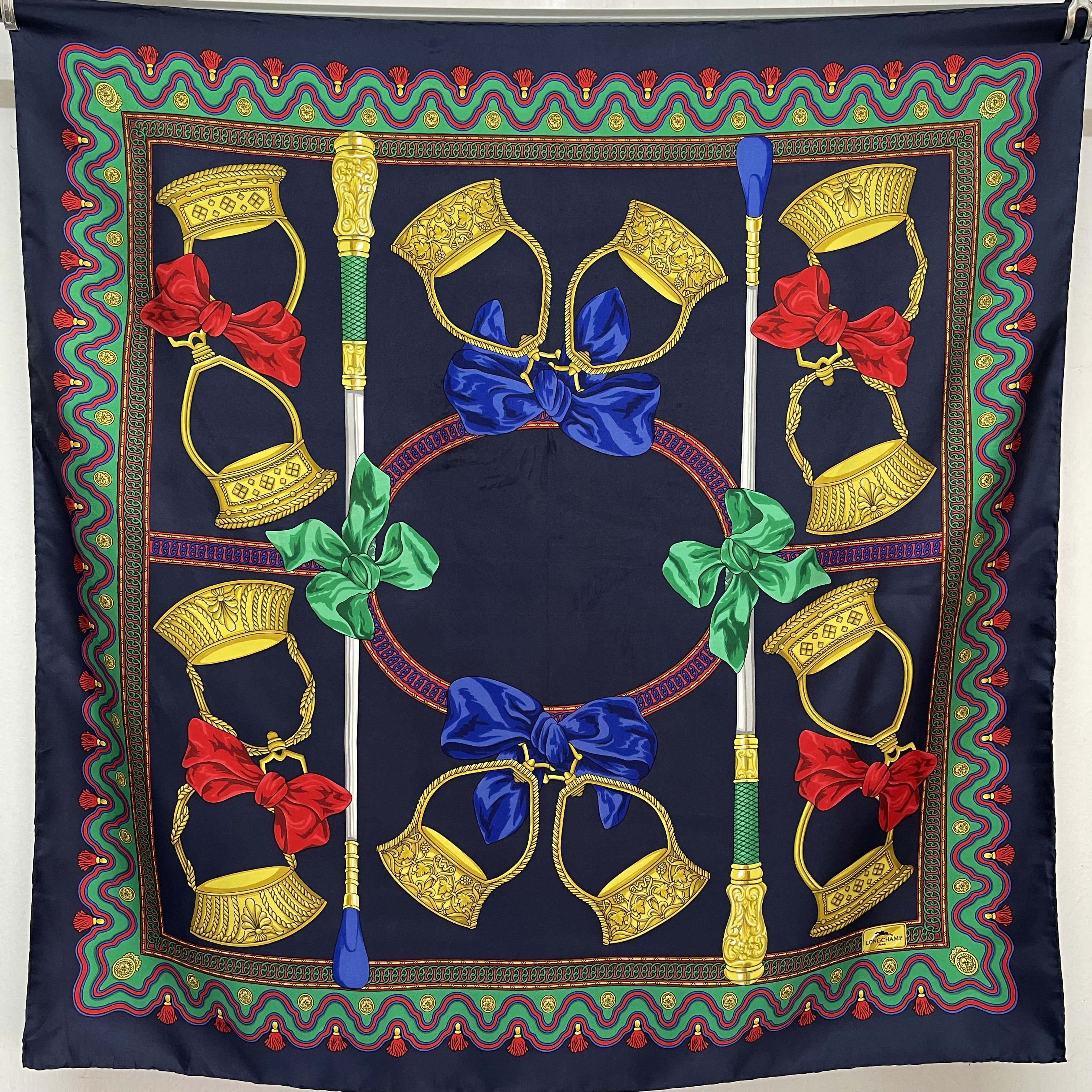 Longchamp Vintage Longchamp Silk Scarf With Equestrian-Themed- S7051 Size ONE SIZE - 4 Thumbnail