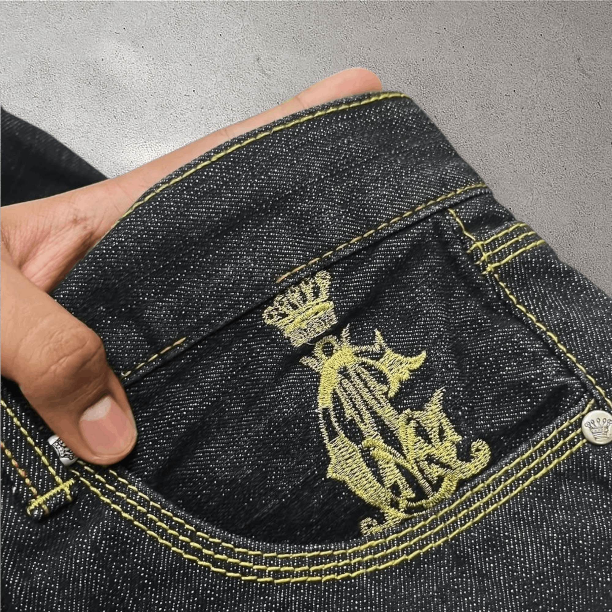 Ed Hardy VTG Christian Audigeri Tiger 🐅 Embroiderd Baggy Denim Pant Size US 38 / EU 54 - 10 Thumbnail