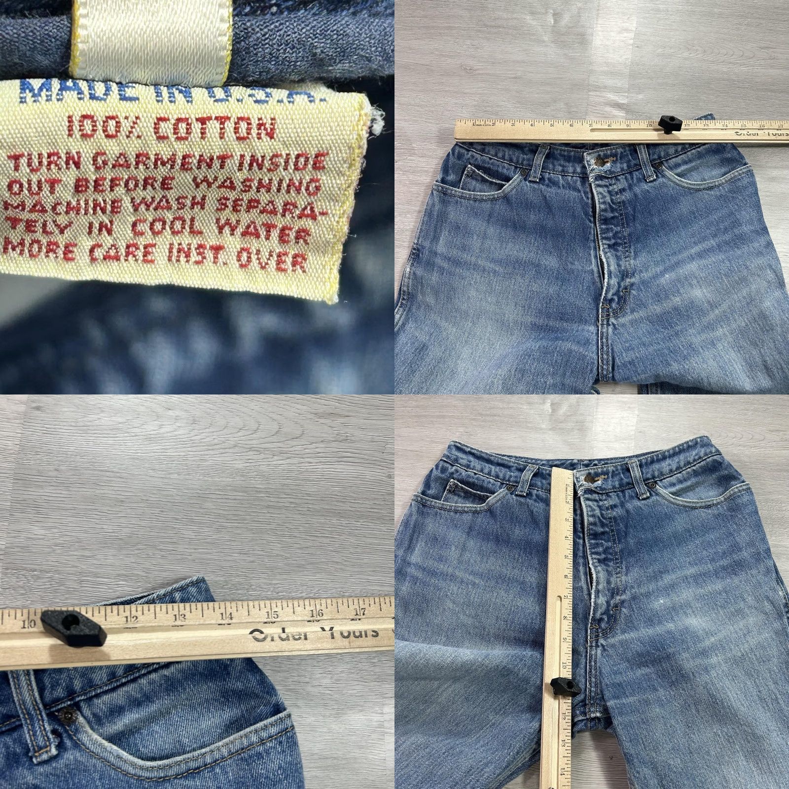 Calvin Klein VINTAGE Calvin Klein Jeans Womens 14 Blue High Rise Relaxed Wide Leg 32x31 USA Size 36" / US 14 / IT 50 - 8 Thumbnail