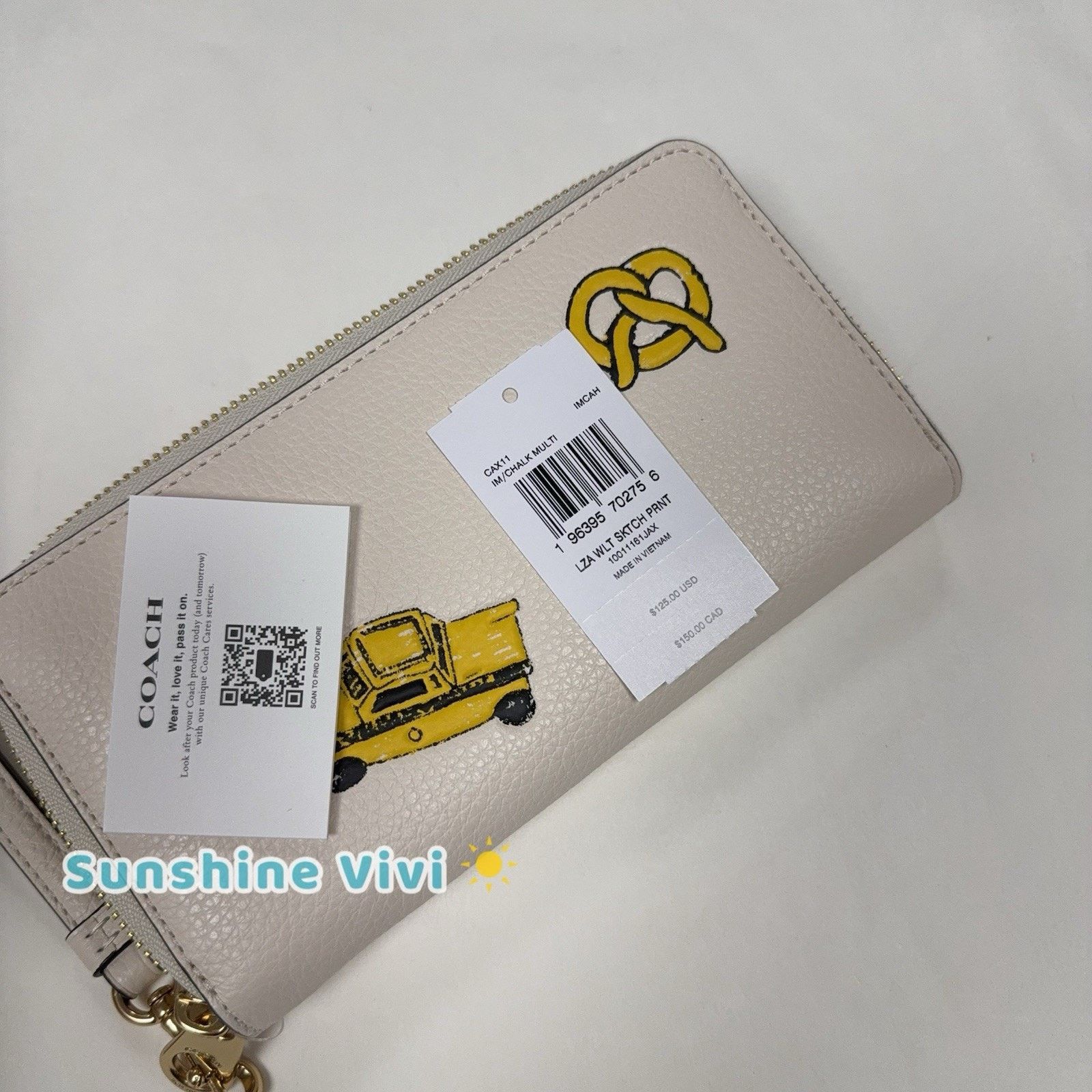 Coach NWT Coach Long Zip Around Wallet With Sketch Print CAX11 Size ONE SIZE - 5 Thumbnail