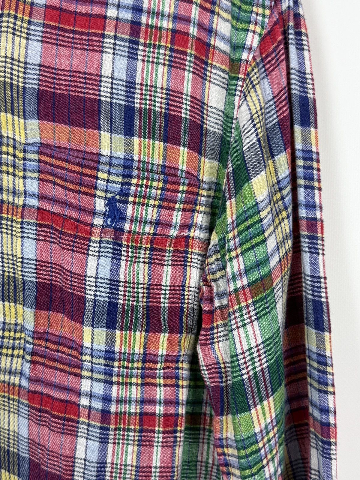 Polo Ralph Lauren Polo Ralph Lauren Indian Madras Linen Pocket Butto Up Shirt Size US S / EU 44-46 / 1 - 3 Thumbnail