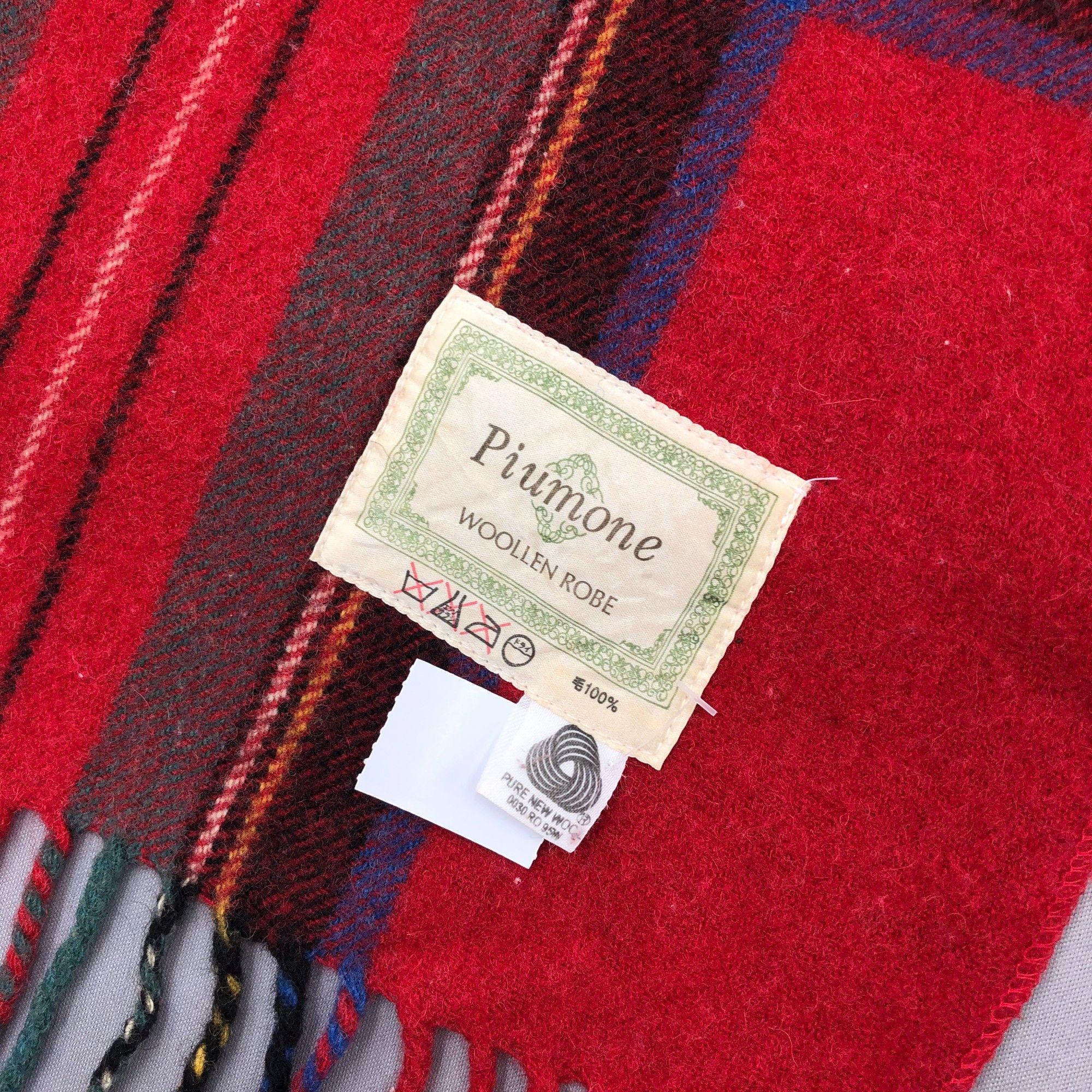 Japanese Brand Vintage Piumone Scarf Muffler Wool Shawls Wraps Scarves Size ONE SIZE - 5 Thumbnail