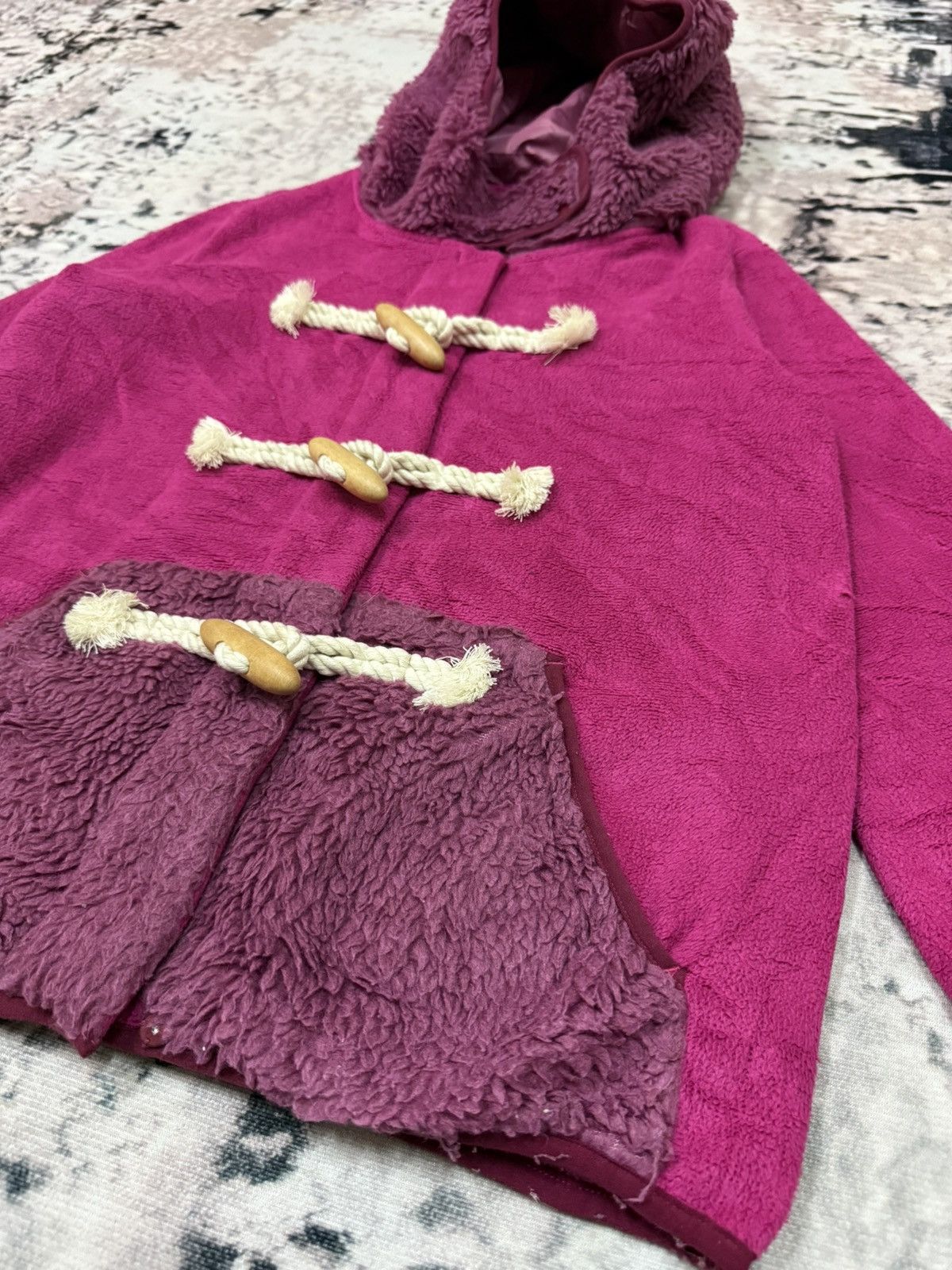 Issey Miyake × Japanese Brand × mercibeaucoup Mercibeaucoup x Jevous Enprie Shearling Duffle Hoodie Jacket Size US S / EU 44-46 / 1 - 5 Thumbnail