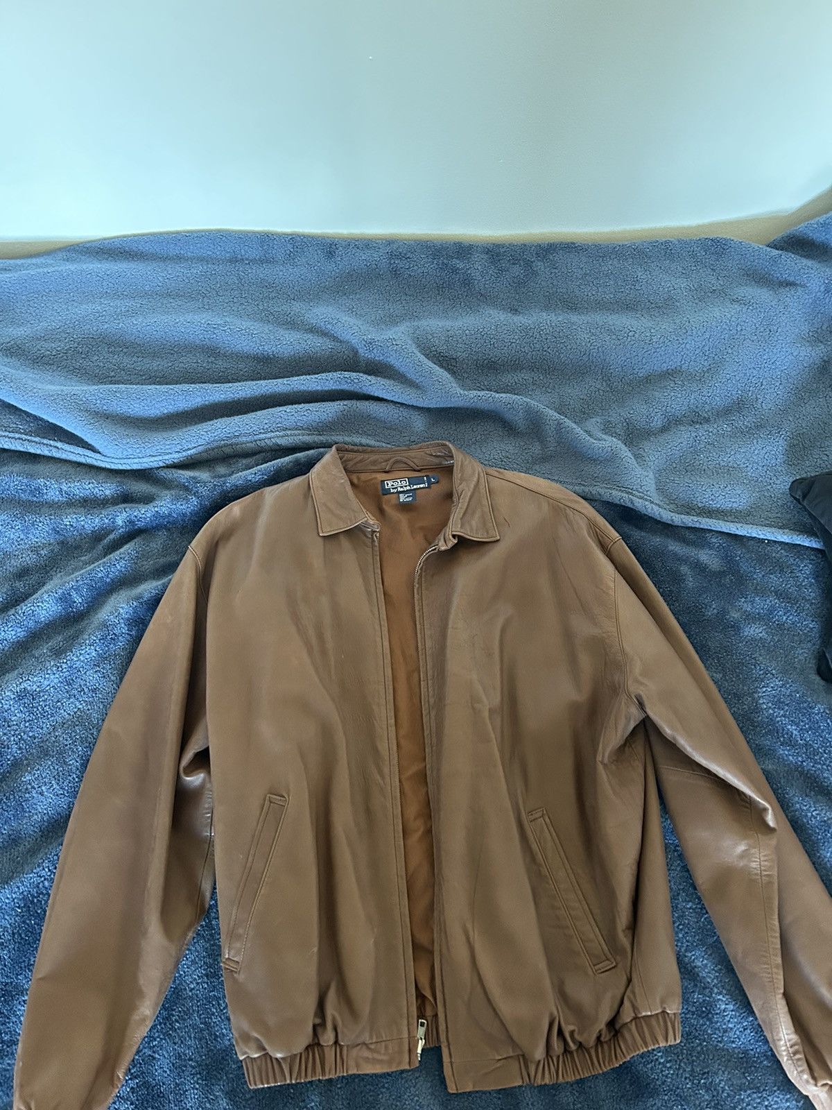 image of Polo Ralph Lauren Lamb Skin Leather Jacket in Brown, Men's (Size Large)