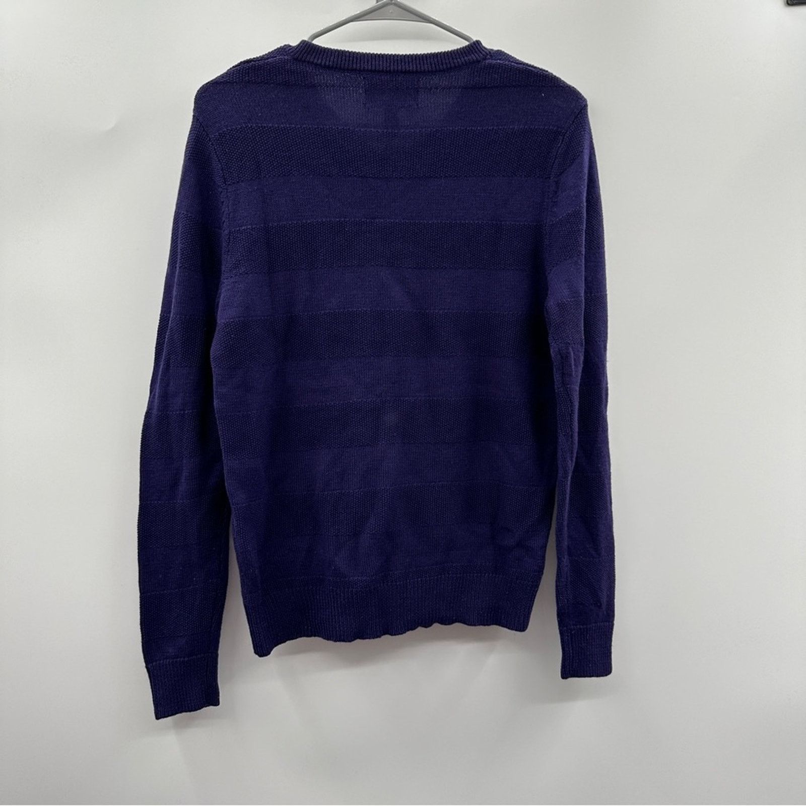 Nordstrom Nordstrom Merino Wool Purple Striped V Neck Sweater Sz S Size US S / EU 44-46 / 1 - 4 Thumbnail
