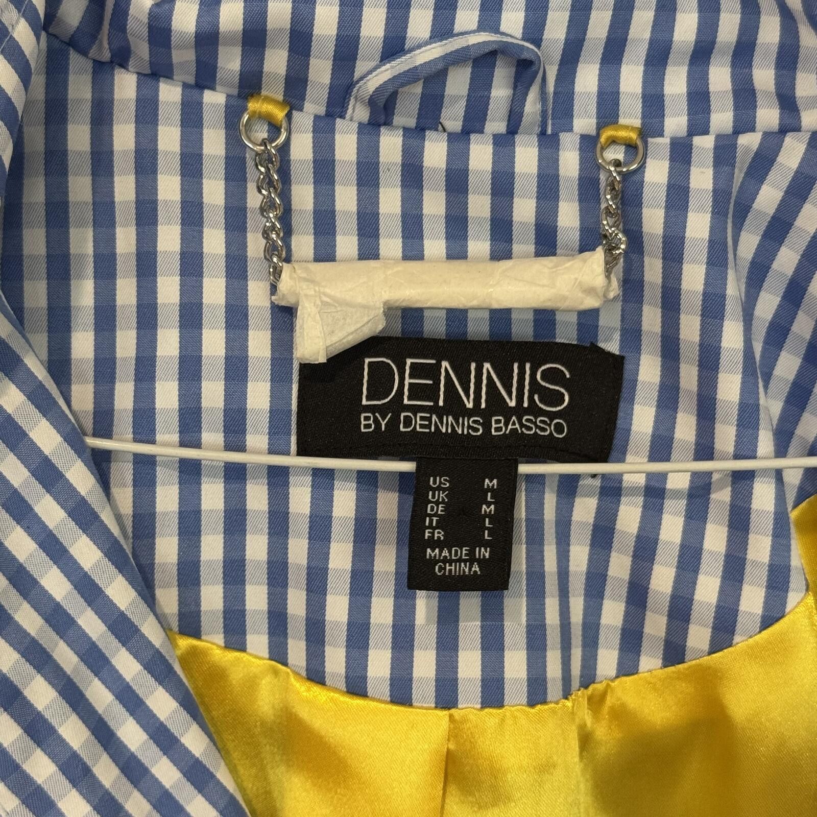 Other Dennis by Dennis Basso Blue Gingham Zip-Up Jacket with Embro Size M / US 6-8 / IT 42-44 - 3 Thumbnail