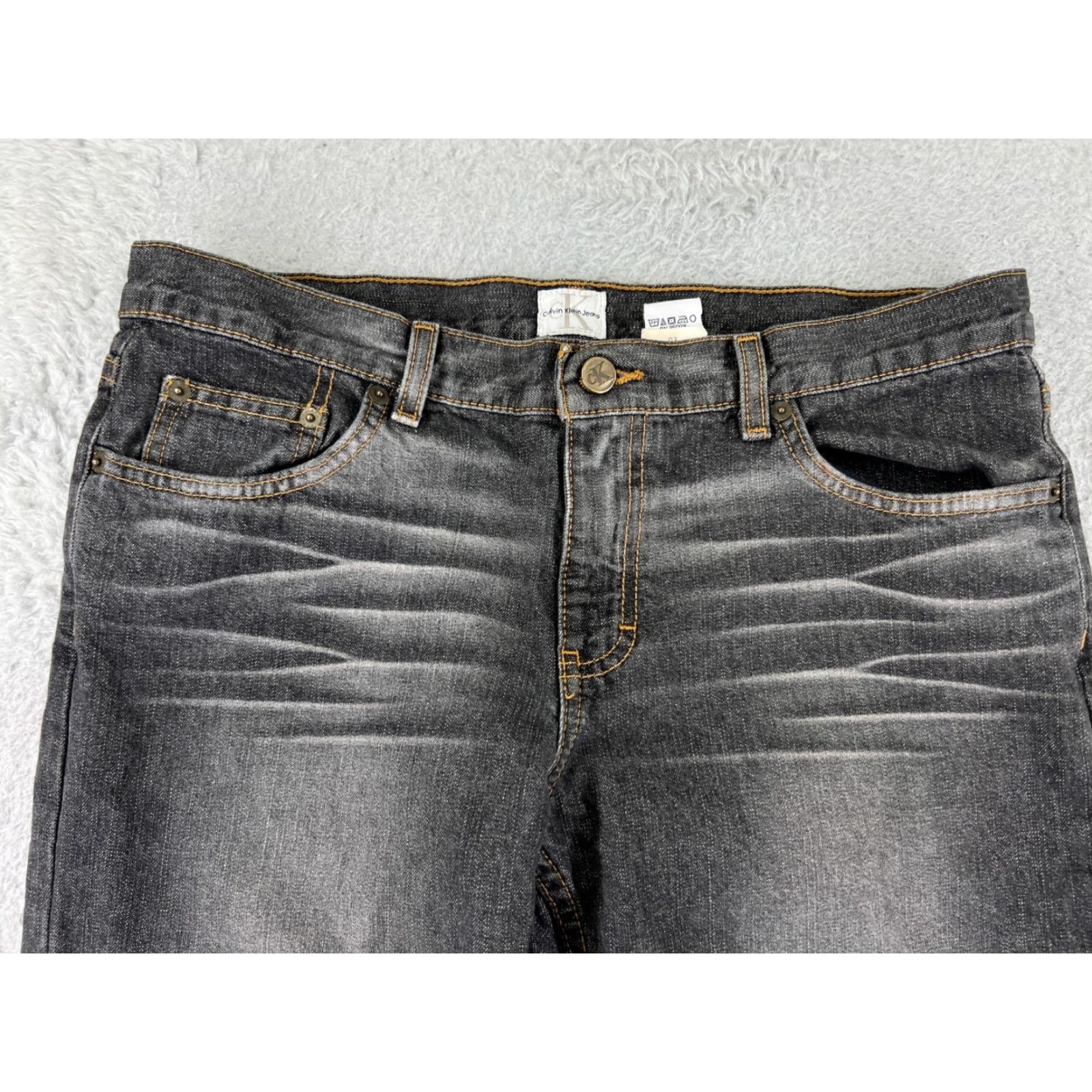 Calvin Klein Calvin Klein Jeans Women 11 Black Denim Boot Cut Low Rise Embroidered Size 32" / US 10 / IT 46 - 7 Thumbnail
