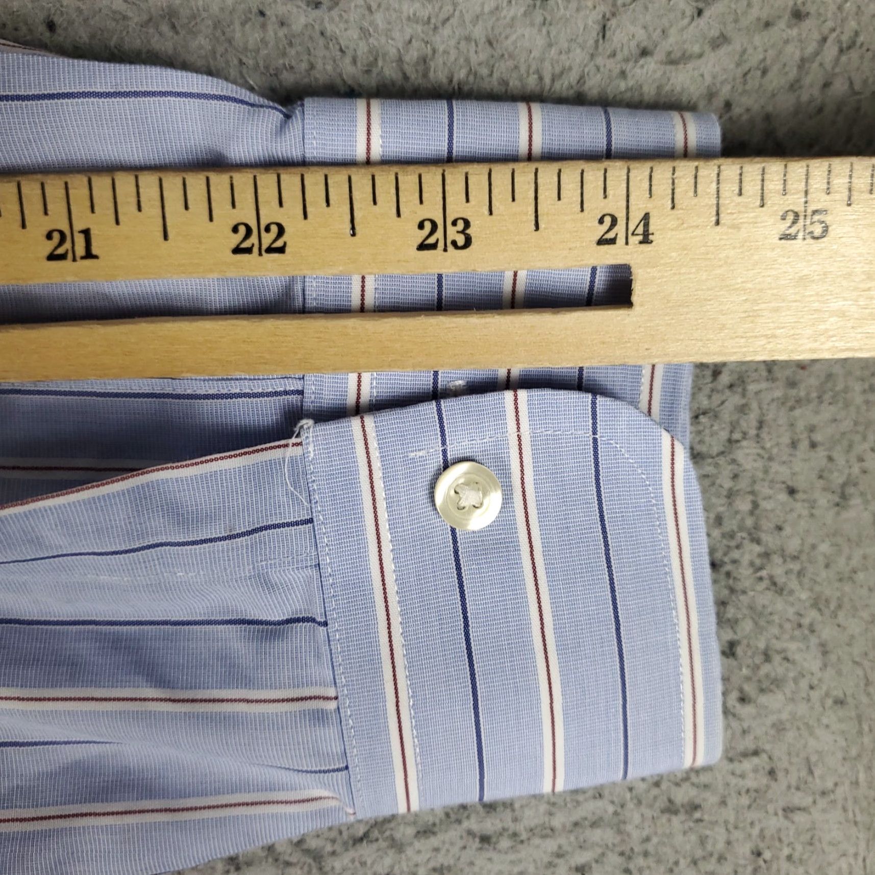 Brooks Brothers Brooks Brothers Dress Shirt Mens 16.5 Blue Striped Long Sleeve Button-Up Regular Fit Size 42R - 6 Thumbnail