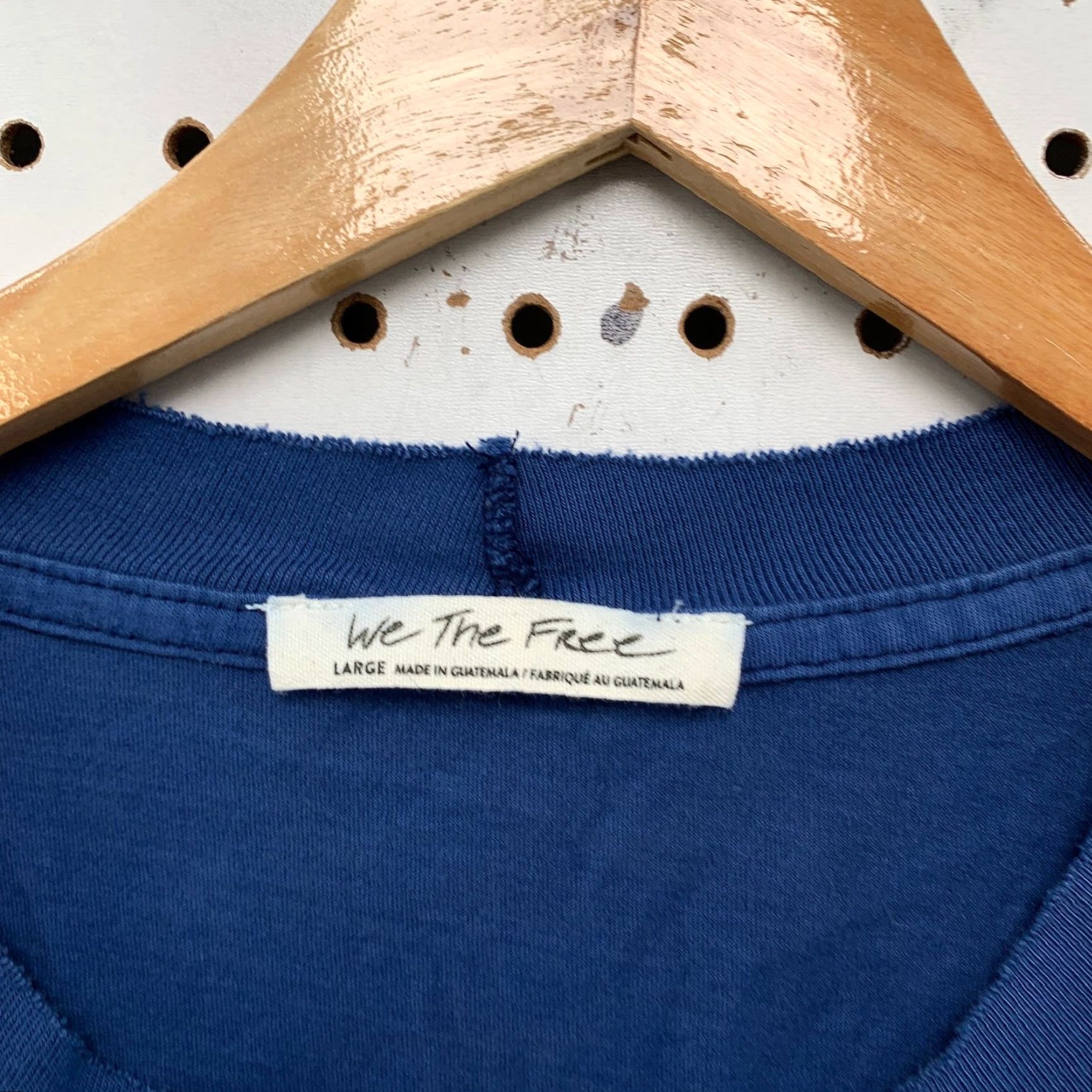 Vintage We The Free Top Womens Large Blue 3/4 Sleeve Pullover Size L / US 10 / IT 46 - 4 Thumbnail
