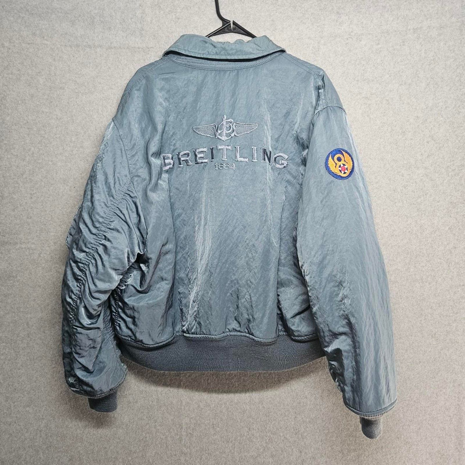 image of Alpha Industries Bomber Jacket Breitling Collaboration 2005 in Blue, Men's (Size XL)