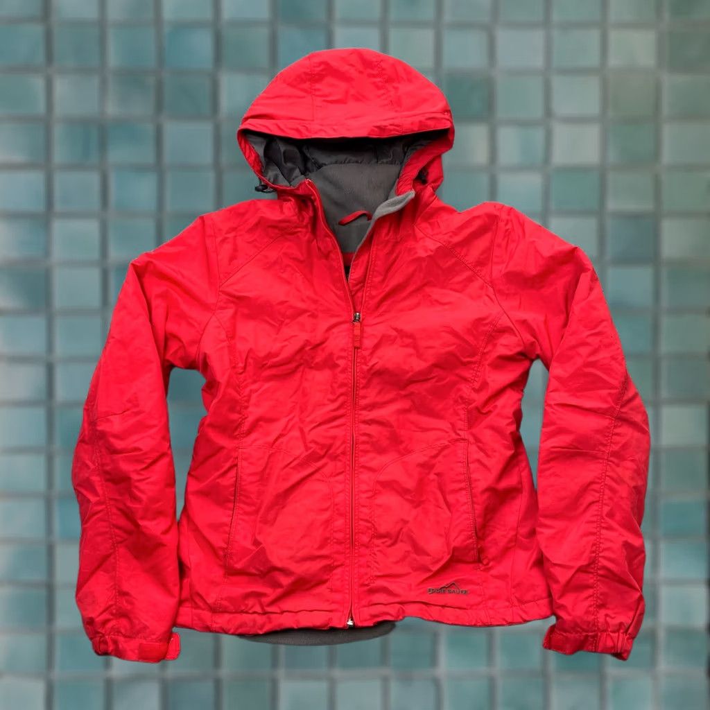 Eddie Bauer Eddie Bauer Jacket Womens Small Red Coat Fleece Lined Full Zip Insulated Hooded Size S / US 4 / IT 40 - 1 Thumbnail