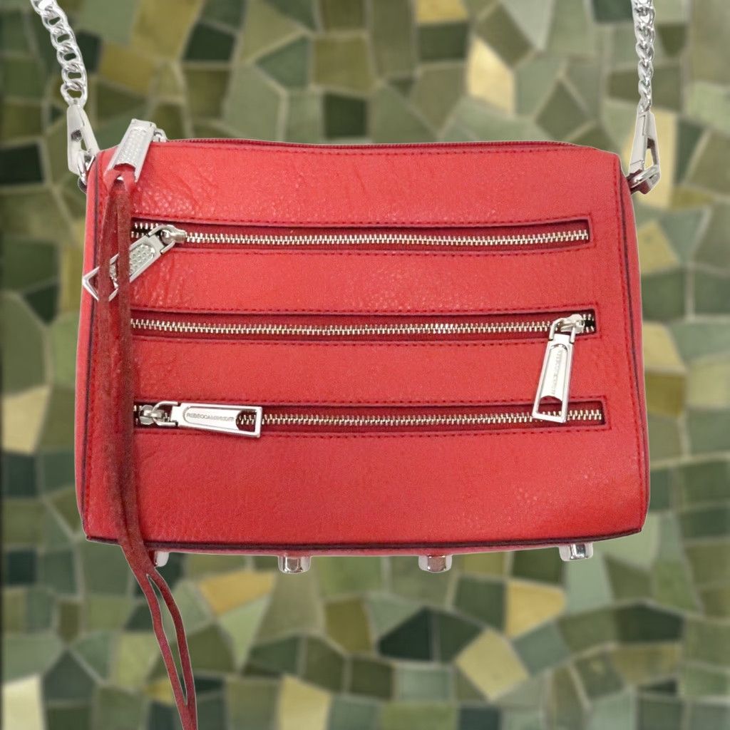 Rebecca Minkoff Rebecca Minkoff Crossbody Bag Purse 5 Zip Red Leather Small Women Size ONE SIZE - 1 Thumbnail