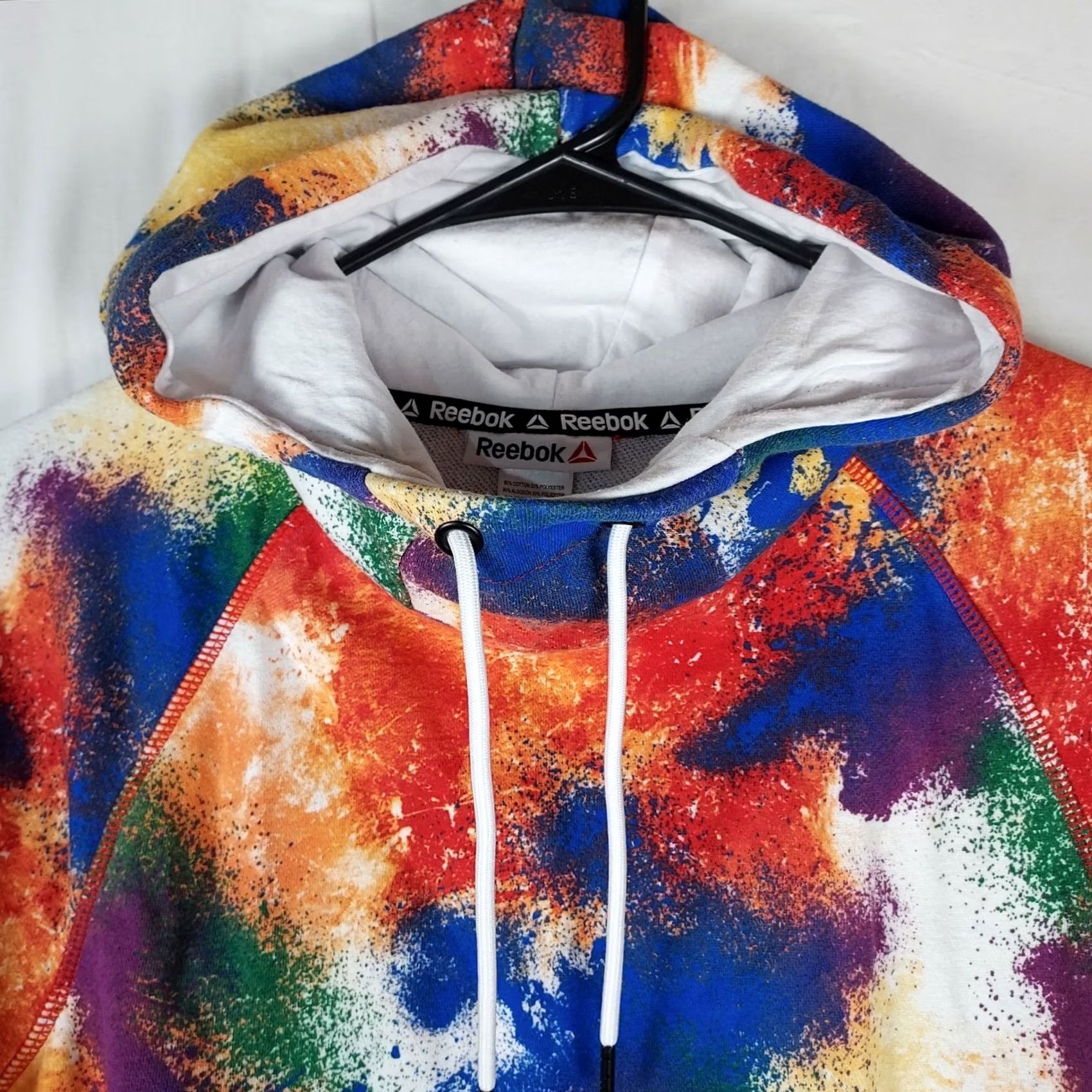 Reebok Reebok Rainbow Paint-Splash Short-Sleeve Hoodie Pullover Mens Small Size US S / EU 44-46 / 1 - 3 Thumbnail