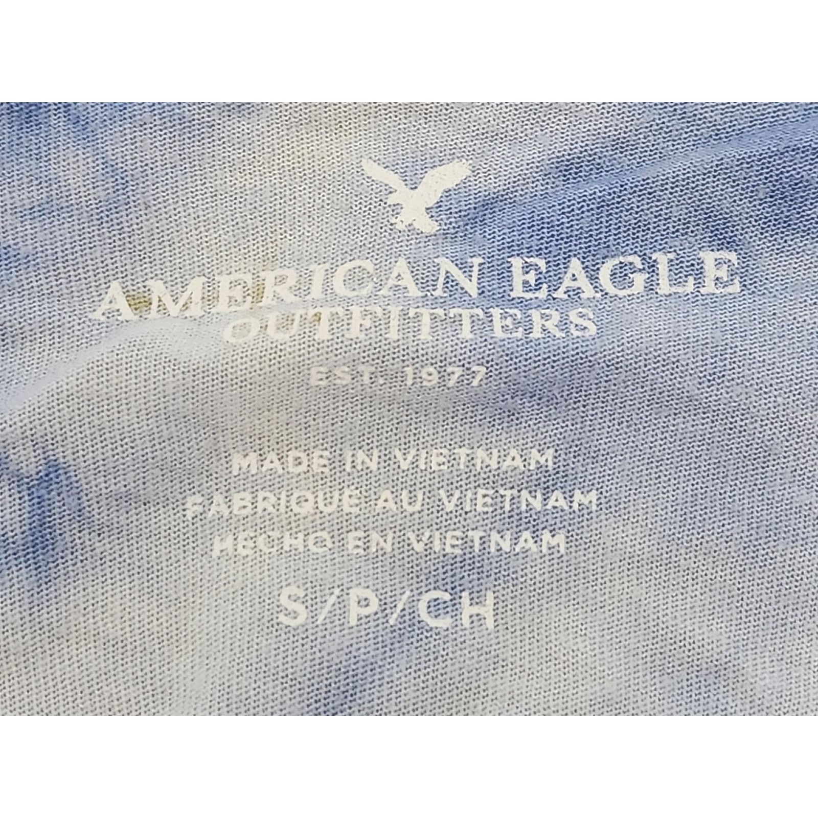American Eagle Outfitters American Eagle Outfitters Blue Tie Dye OOOPS Graphic Top S Size S / US 4 / IT 40 - 5 Thumbnail